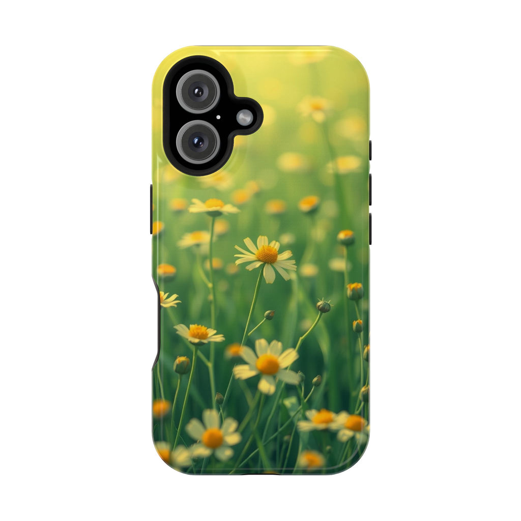 iPhone Emerald Green And Gold Wildflower Field Soft Finish Everyday · iPhone Cas