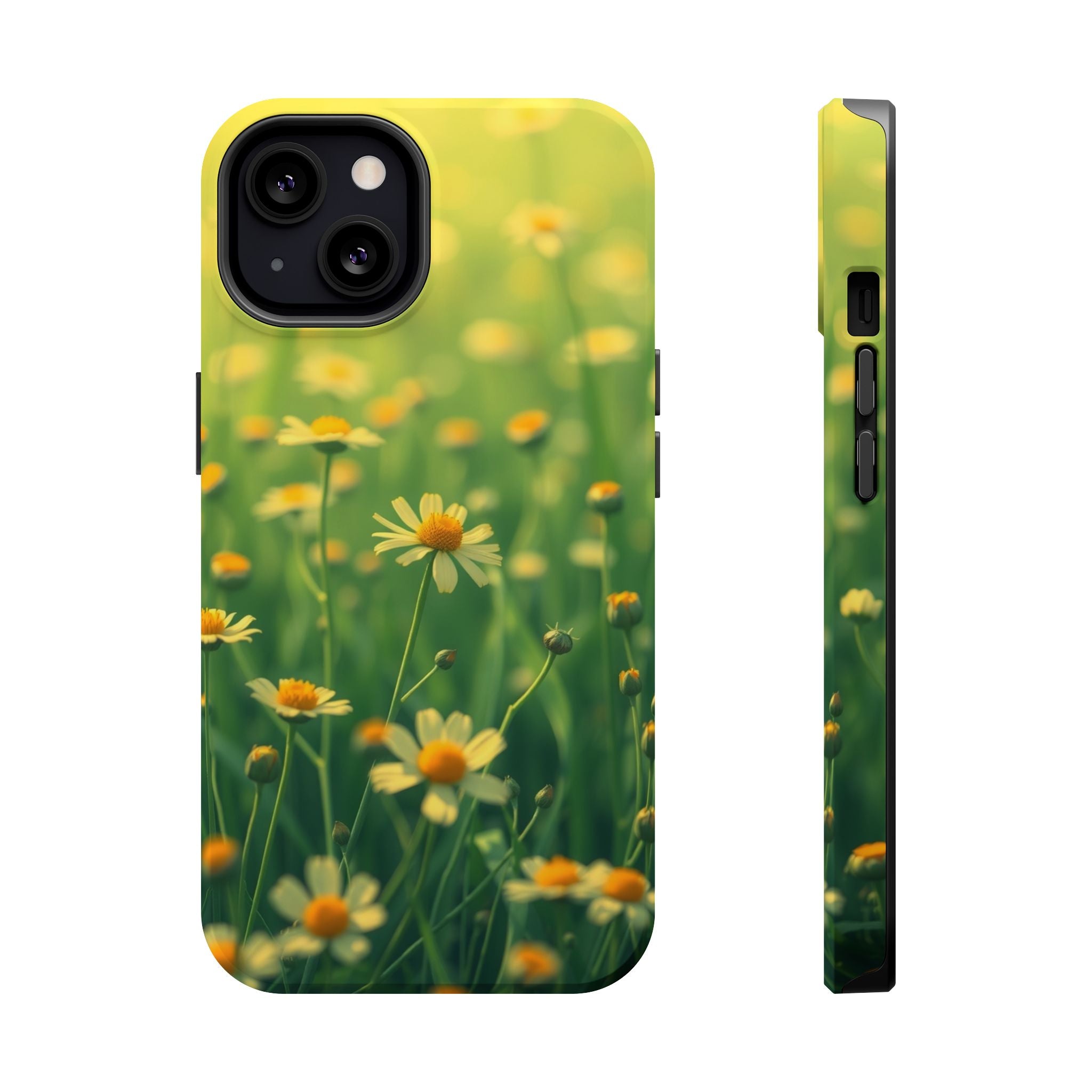 iPhone Emerald Green And Gold Wildflower Field Soft Finish Everyday · iPhone Cas