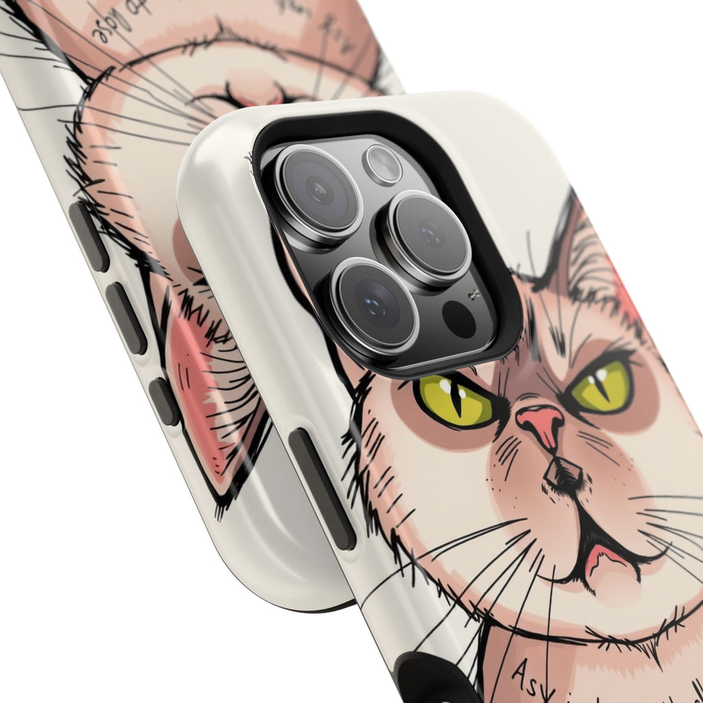 iPhone Sarcastic Cat Verdict Hand-Drawn Sketch Soft Finish Everyday Case · iPhon