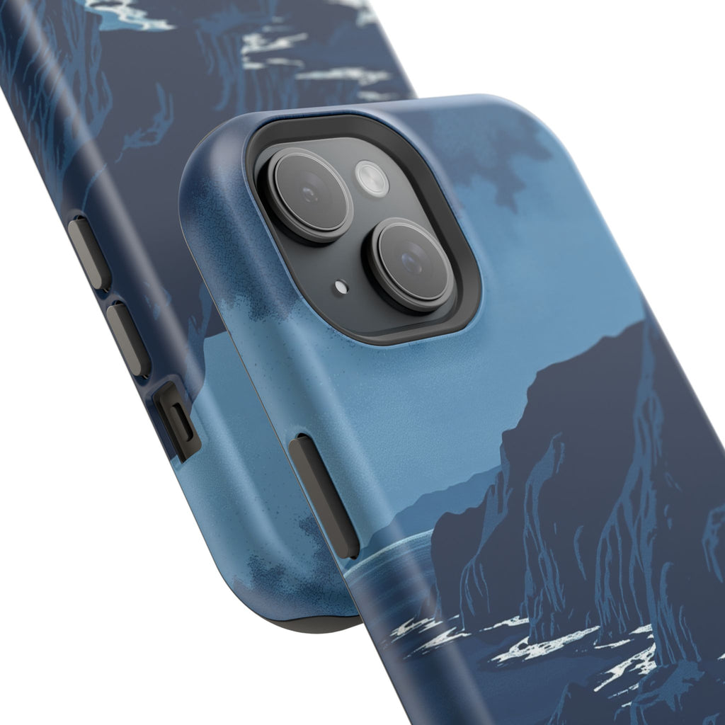 iPhone Midnight Blue And Silver Hibiscus Coast Carry Case Slim Snap Case · iPhon