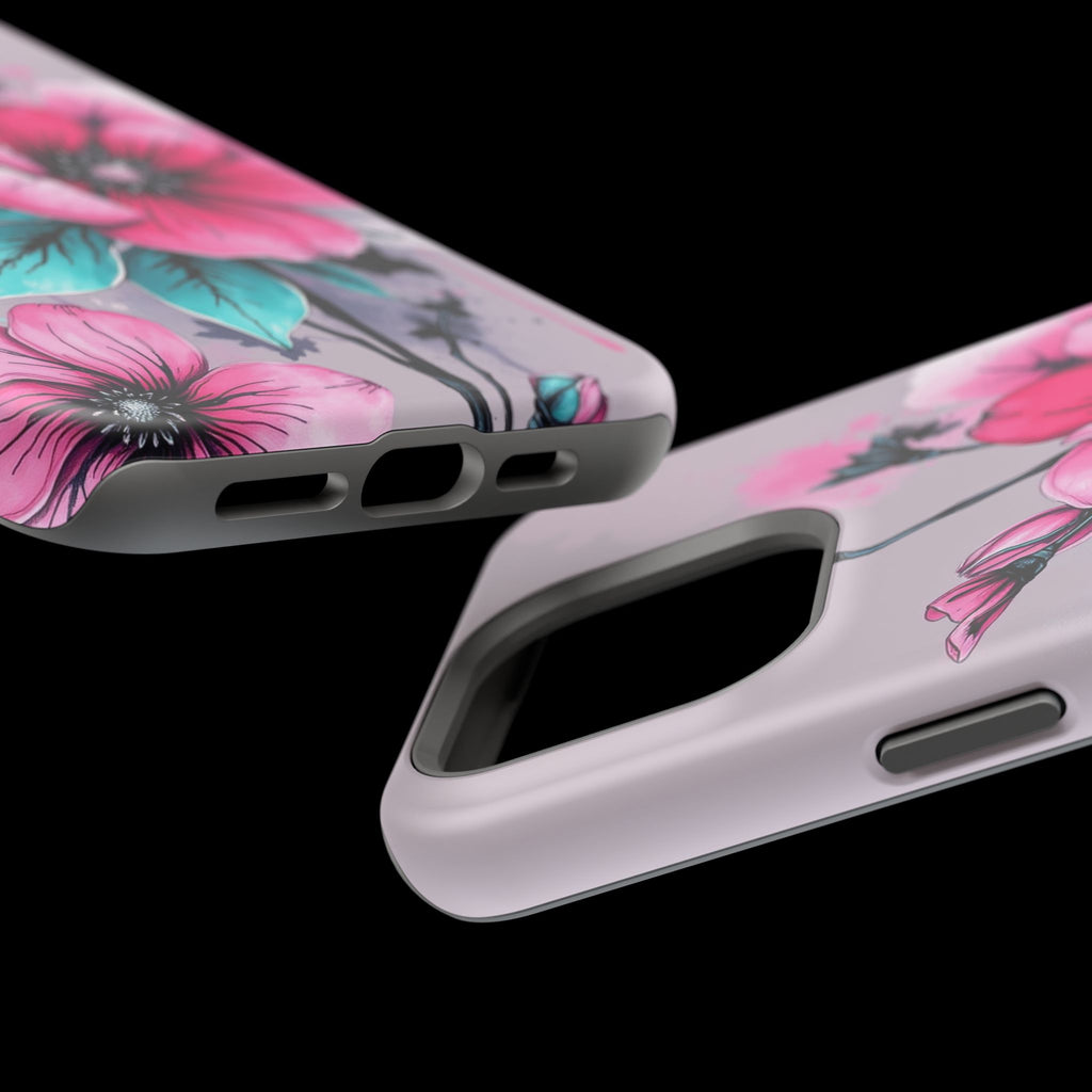 iPhone Mint And Blush Floral Ink Wash Slim Everyday Designer Case · iPhone Case