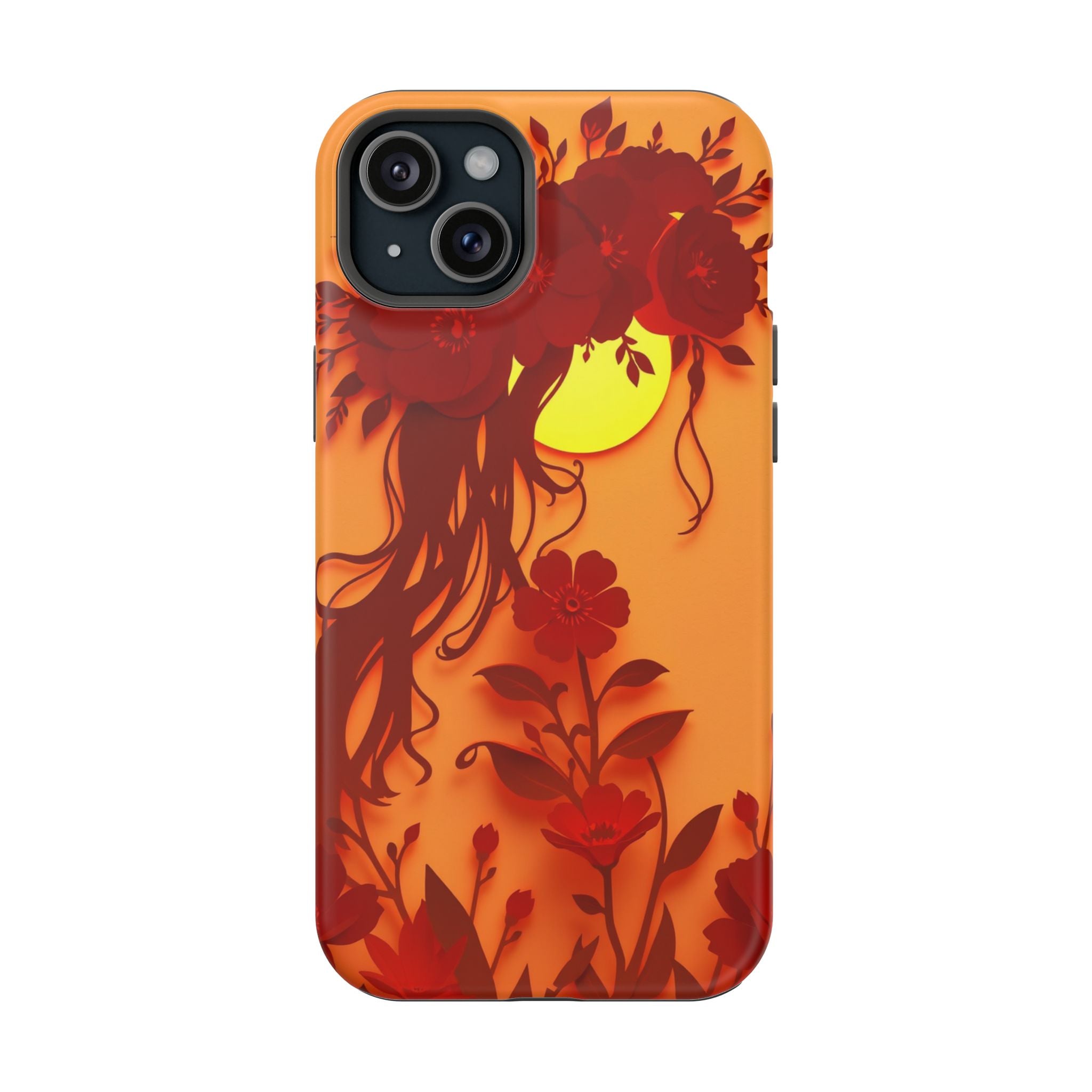 iPhone Sunset Amber And Peach Floral Crown Slim iPhone Everyday · iPhone Case