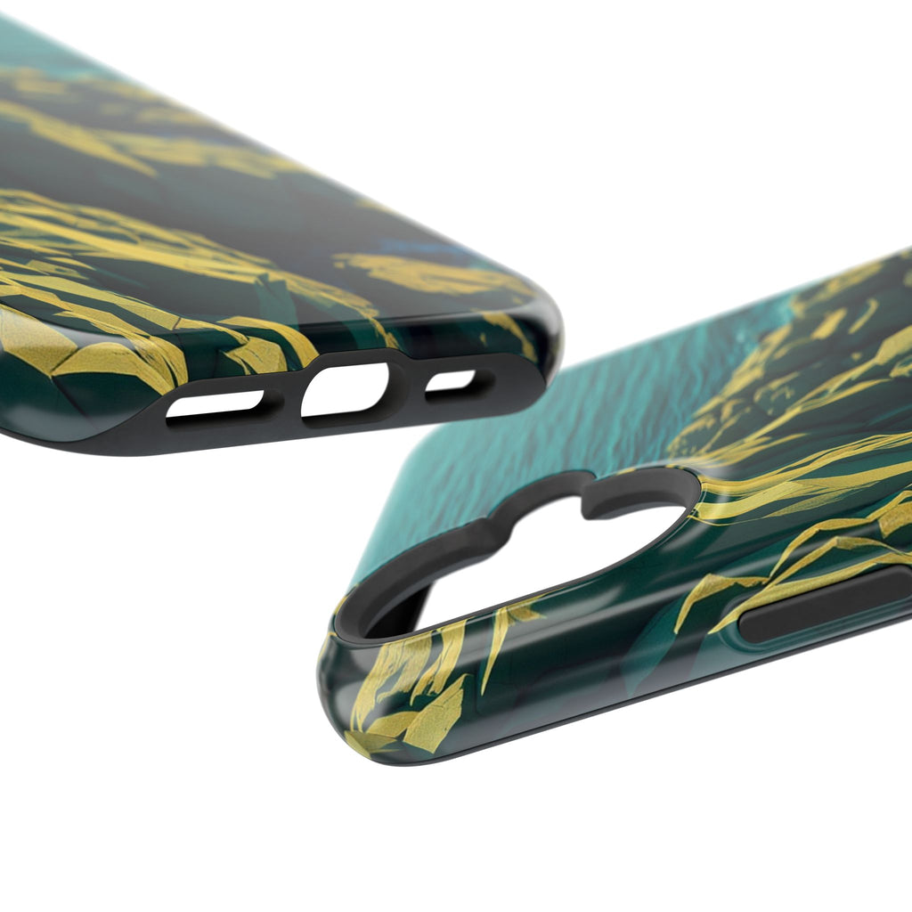 iPhone Emerald Green And Gold Rocky Coastline Slim iPhone Everyday · iPhone Case