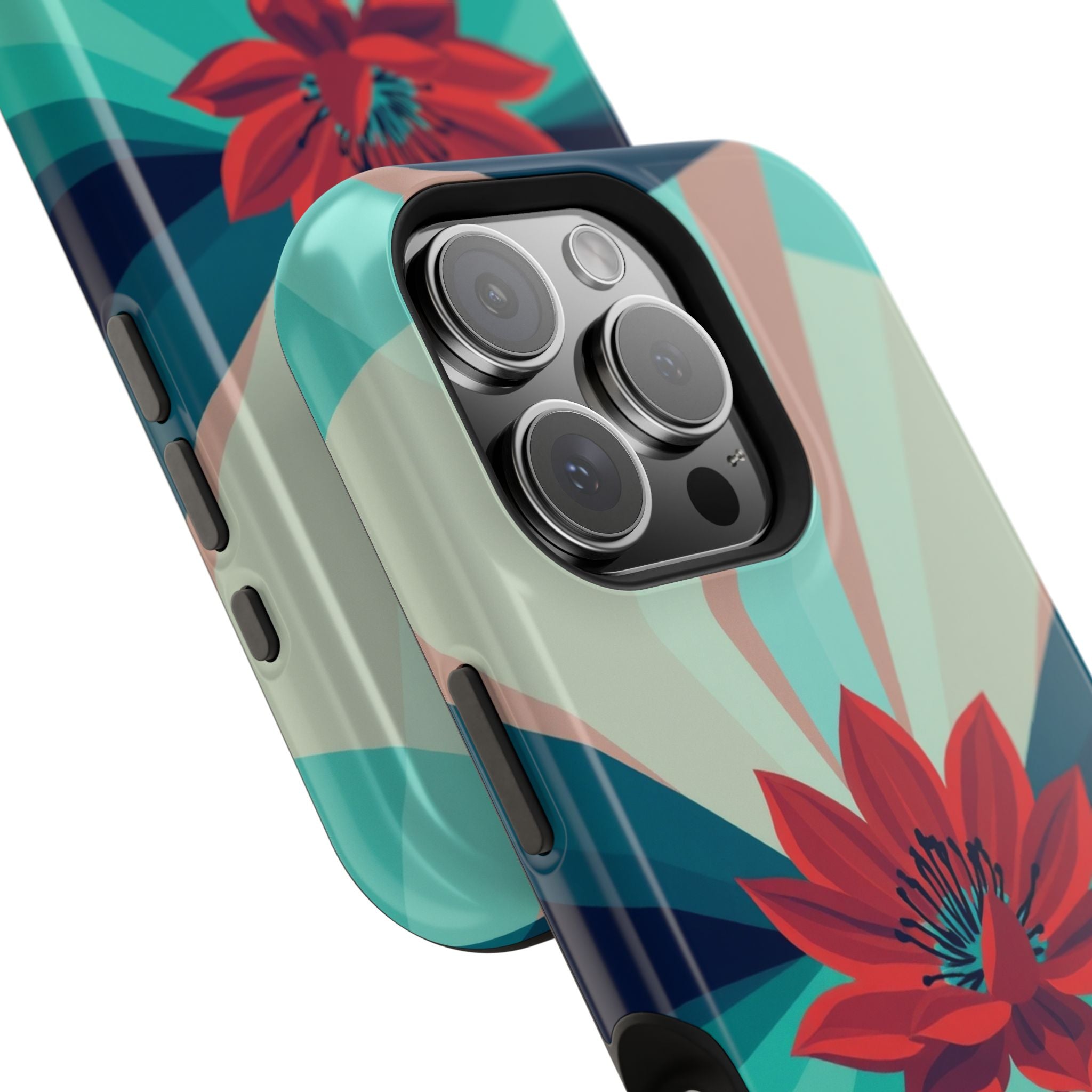 iPhone Teal And Coral Night Bloomer Slim Everyday Designer Case · iPhone Case
