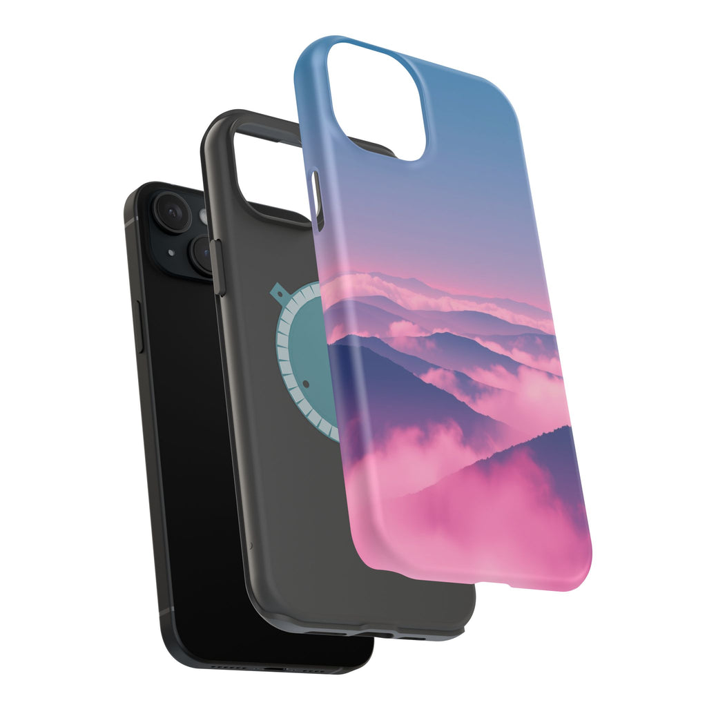 iPhone Dreamy Fog Rolling Over Hills Design Soft iPhone 19 Finish · iPhone Case