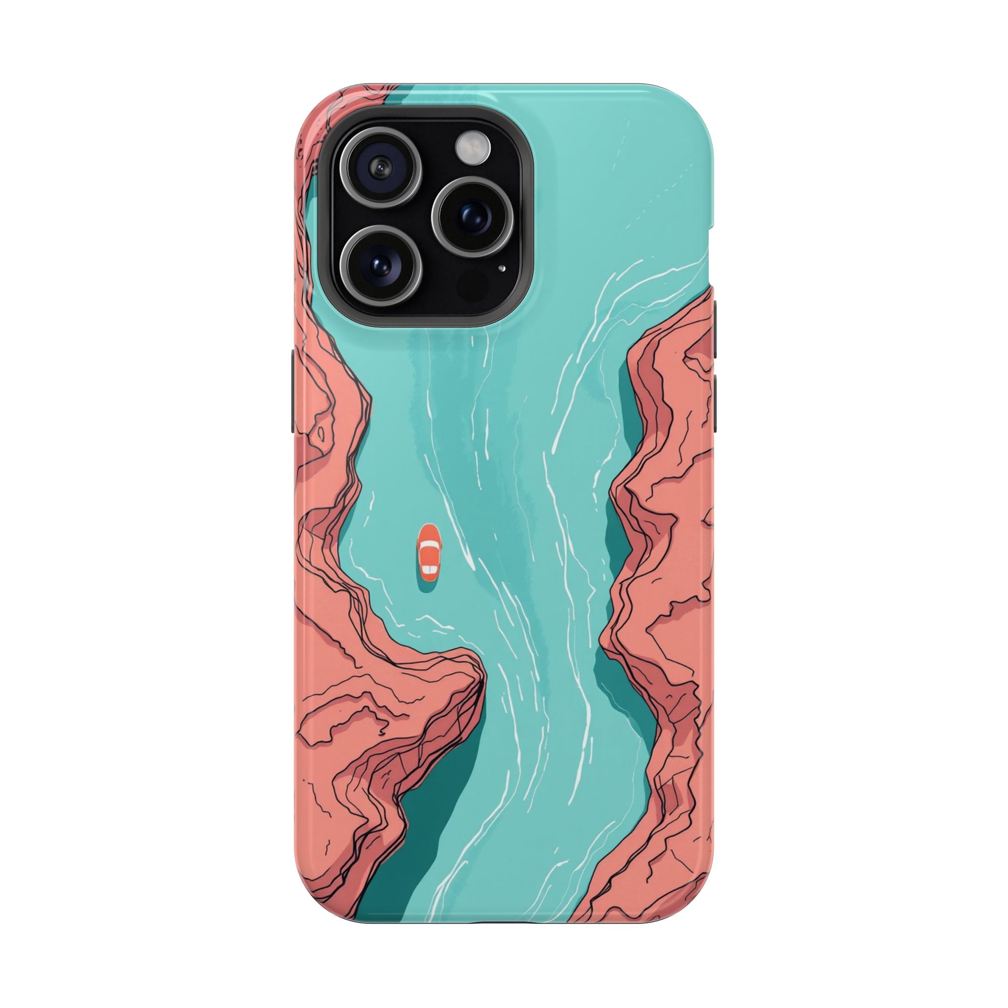 iPhone Teal And Coral River Delta Aerial Slim Everyday iPhone Designer · iPhone