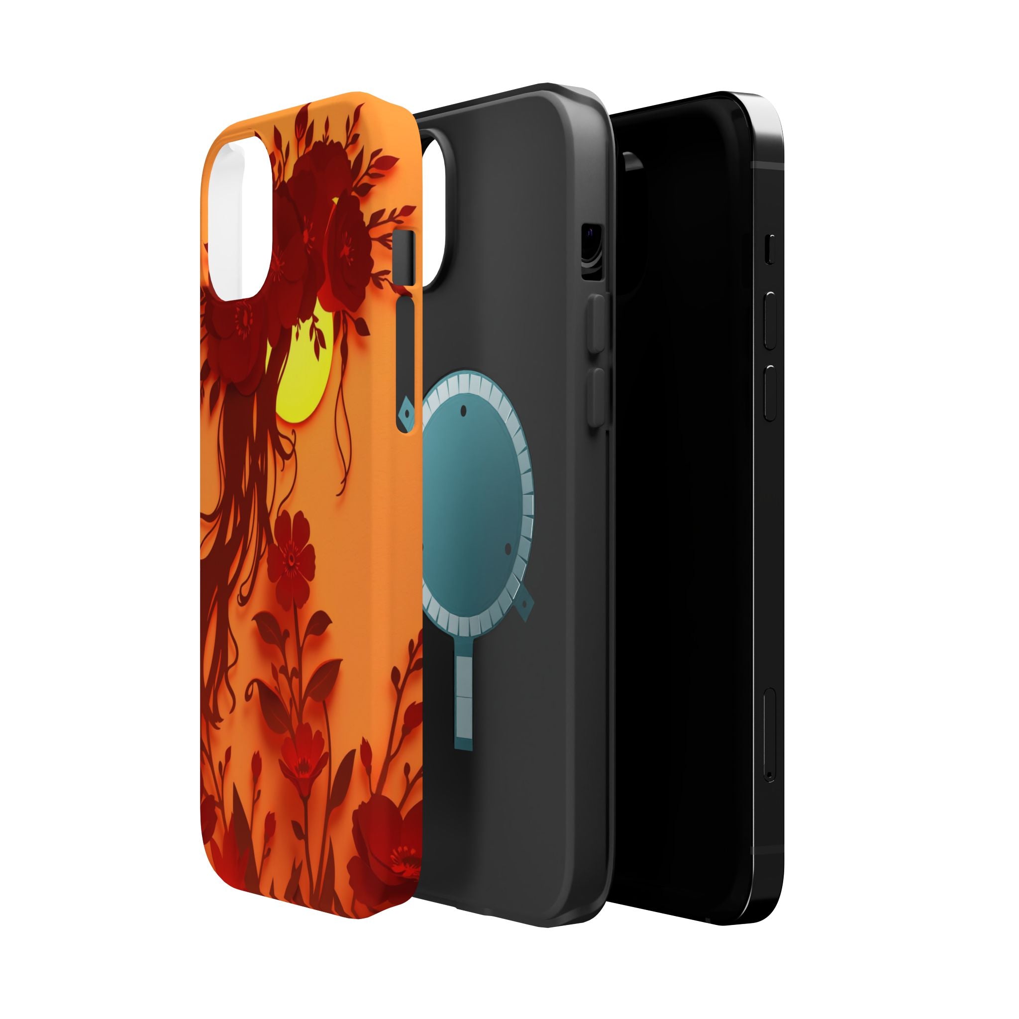 iPhone Sunset Amber And Peach Floral Crown Slim iPhone Everyday · iPhone Case