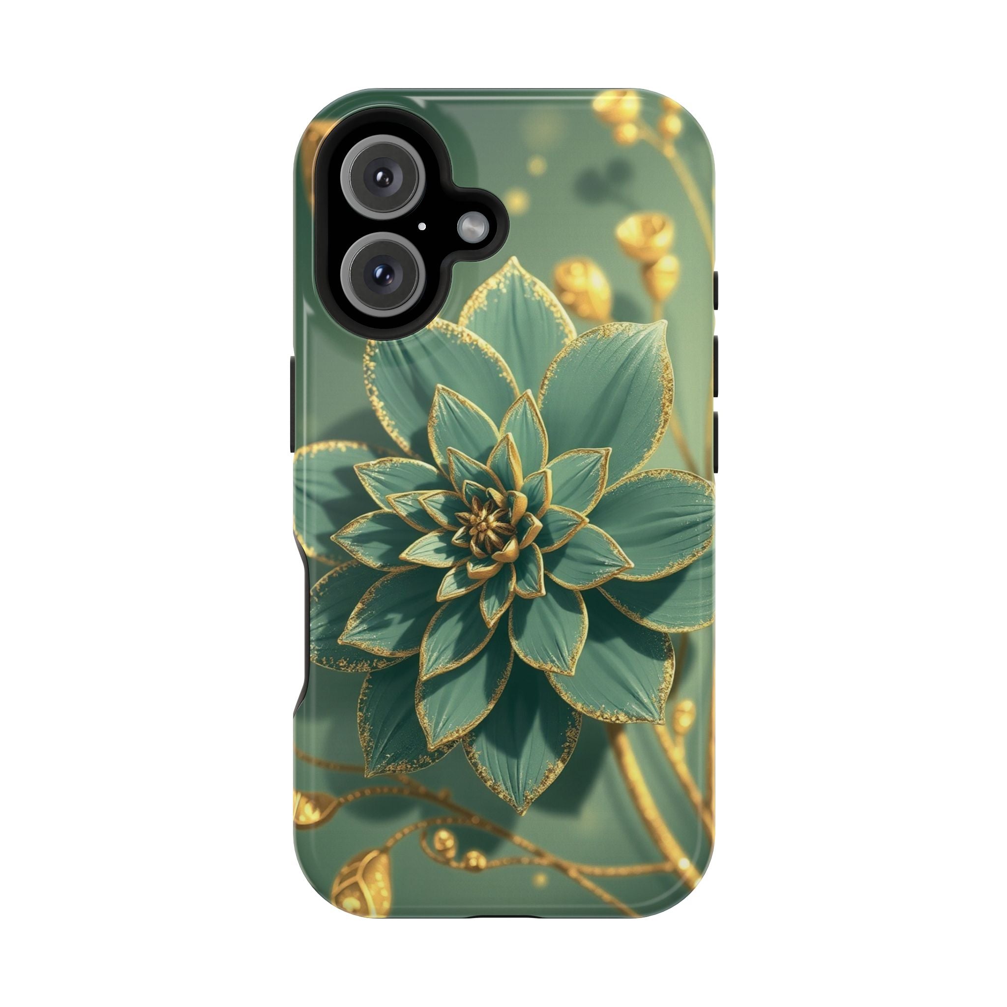 iPhone Floral Gold Foil Pixel Art -Bit Slim Everyday Designer Case · iPhone Case
