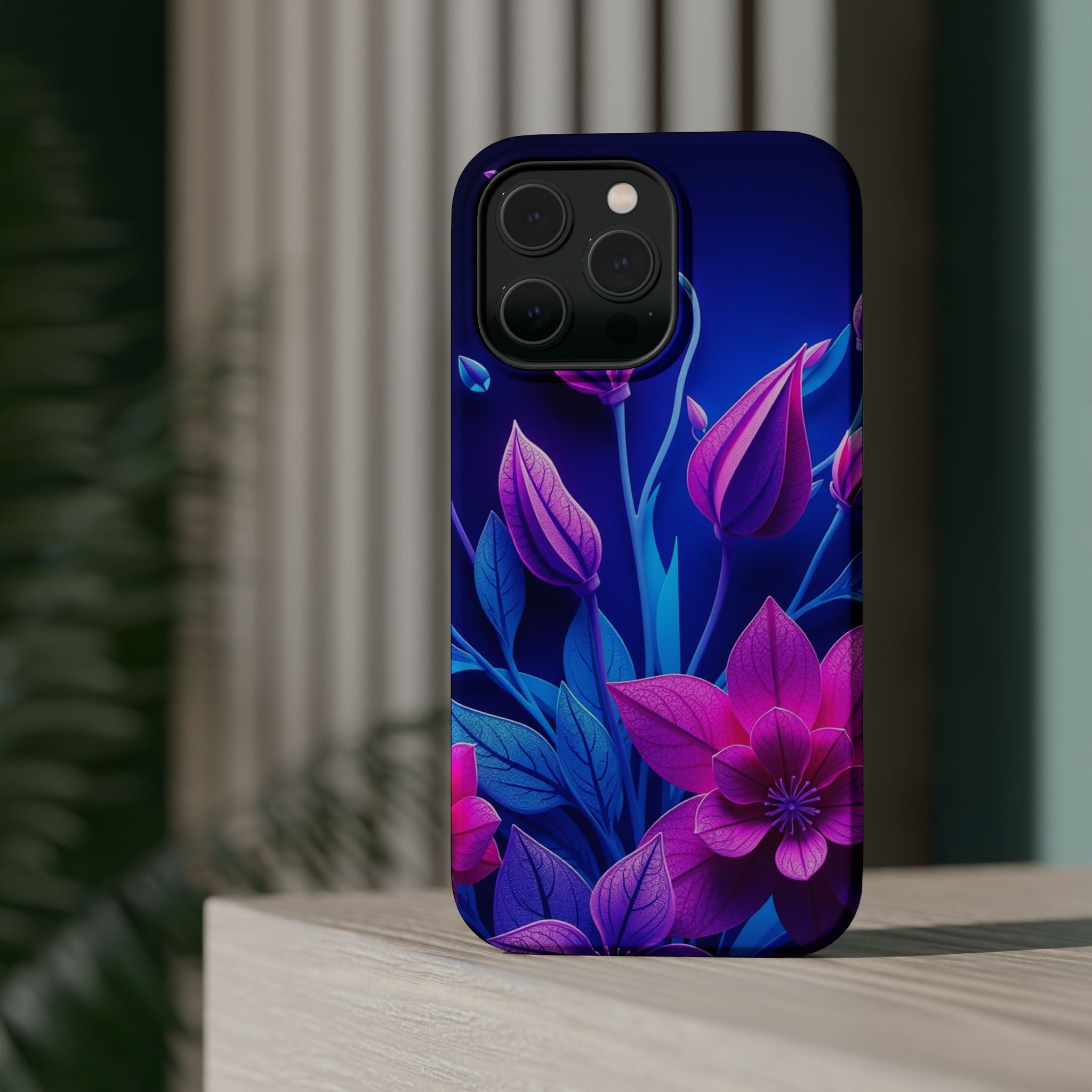 iPhone Neon Floral Paper Cut Art Bold Modern Everyday Snap Case · iPhone Case