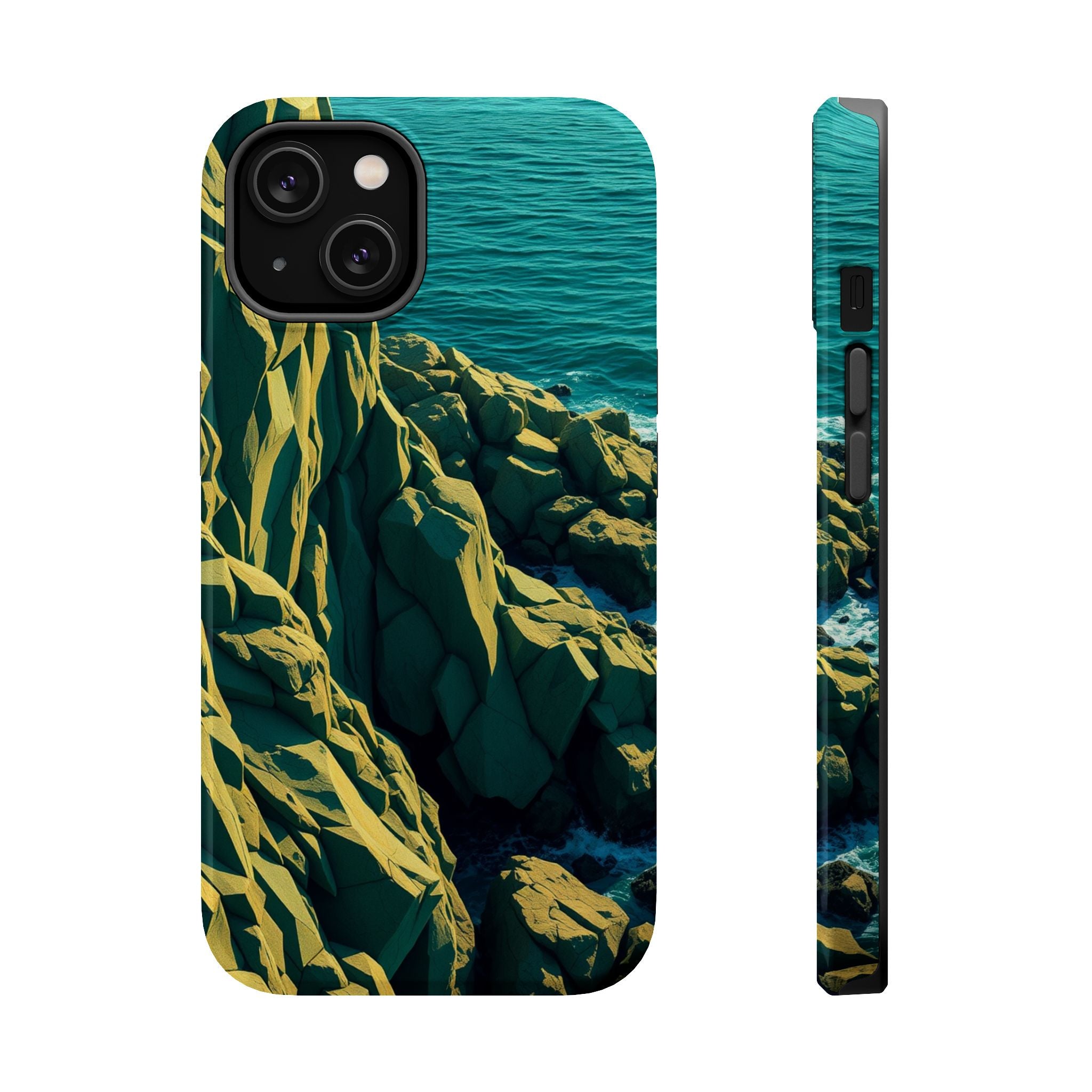 iPhone Emerald Green And Gold Rocky Coastline Slim iPhone Everyday · iPhone Case