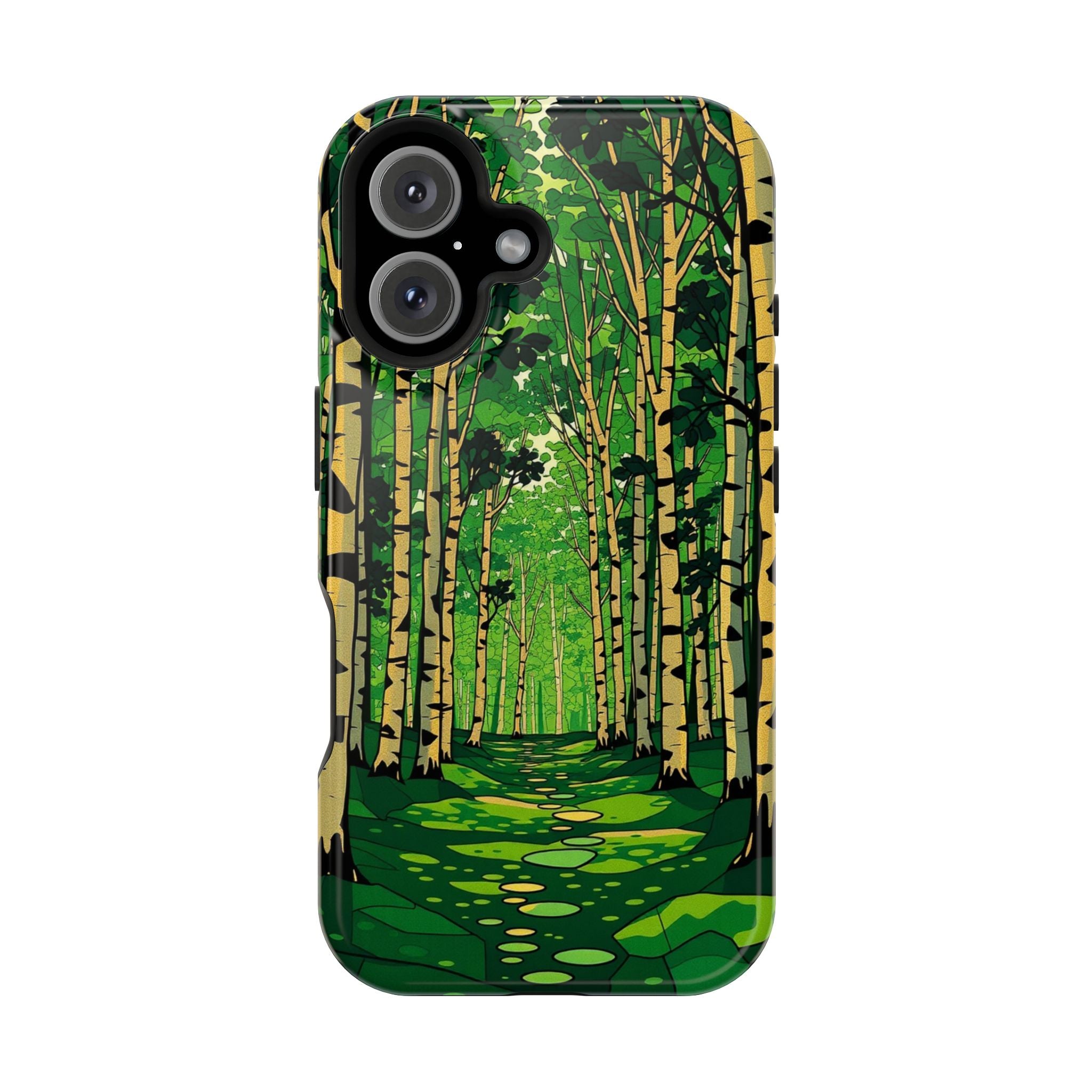 iPhone Emerald Green And Gold Birch Grove Slim iPhone Everyday Designer · iPhone