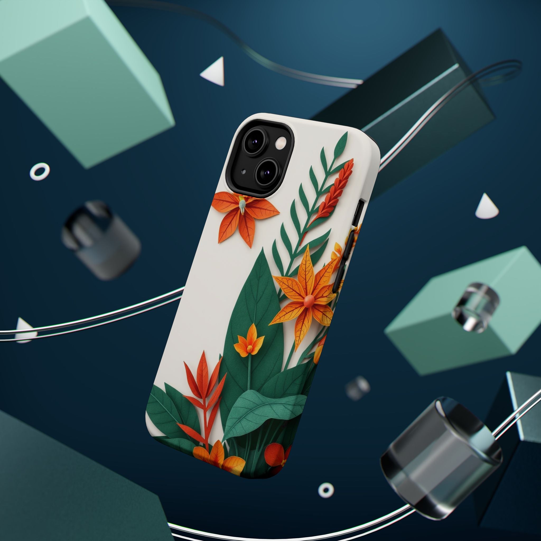 iPhone Jungle Floral Paper Cut Art Bold Modern Everyday Snap Case · iPhone Case