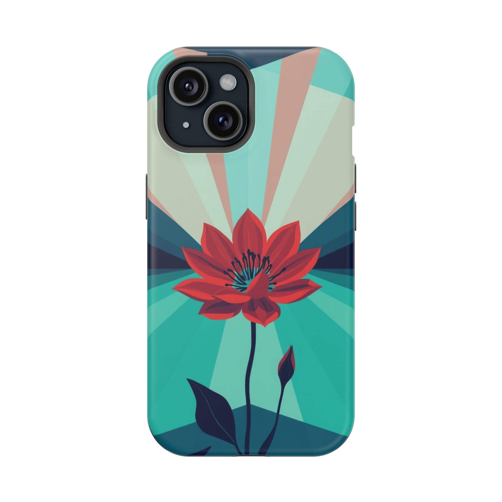 iPhone Teal And Coral Night Bloomer Slim Everyday Designer Case · iPhone Case