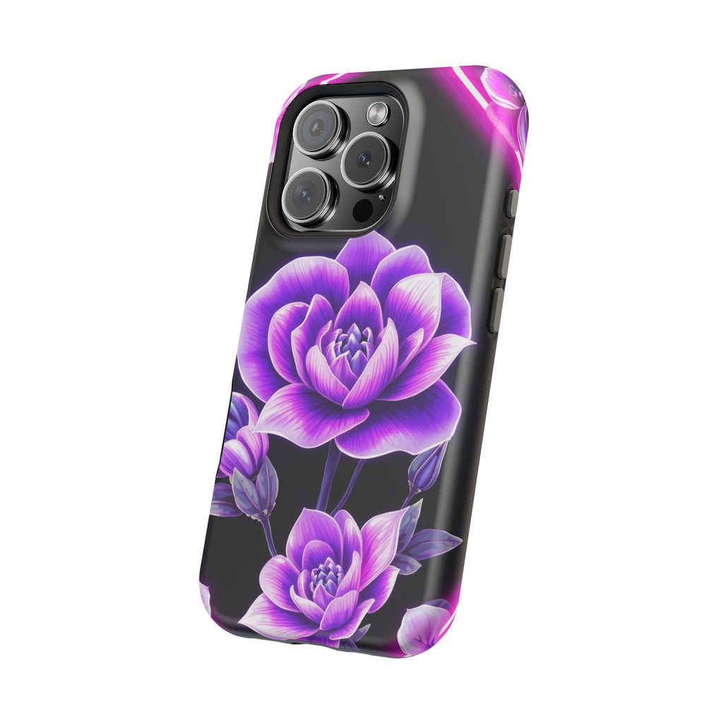 iPhone Floral Ombre Neon Cyberpunk Bold Modern Everyday Snap Case · iPhone Case