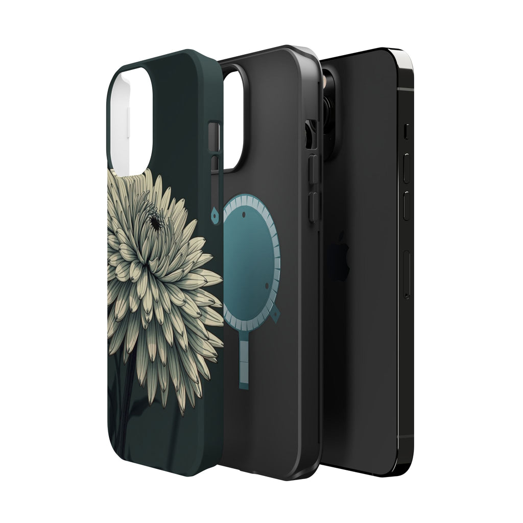 iPhone Chrysanthemum Classic Dark Gothic Ink Carry Case Slim Snap Case · iPhone