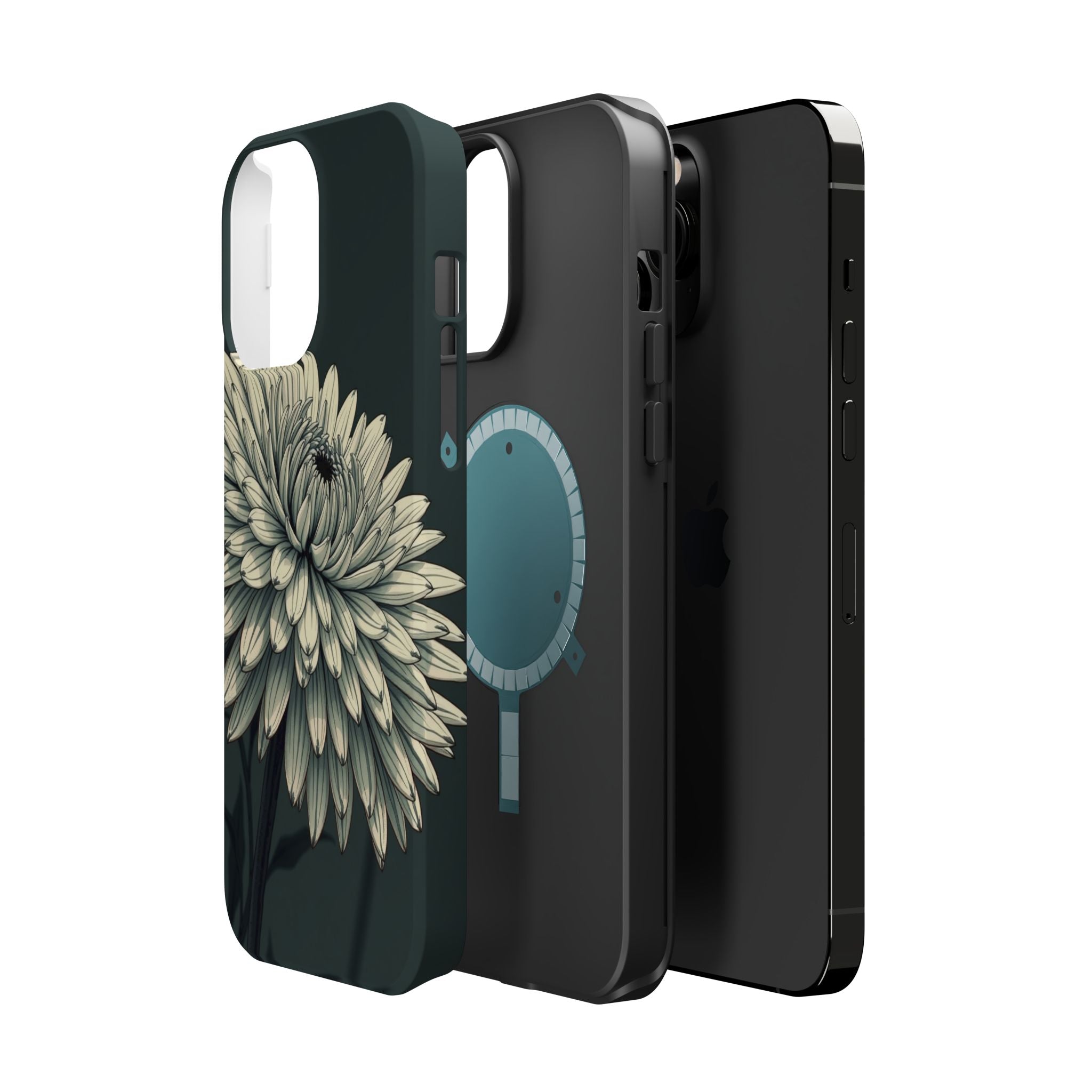 iPhone Chrysanthemum Classic Dark Gothic Ink Carry Case Slim Snap Case · iPhone