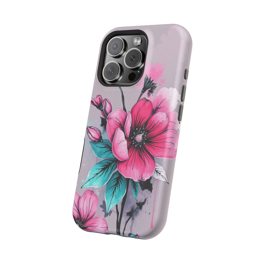 iPhone Mint And Blush Floral Ink Wash Slim Everyday Designer Case · iPhone Case