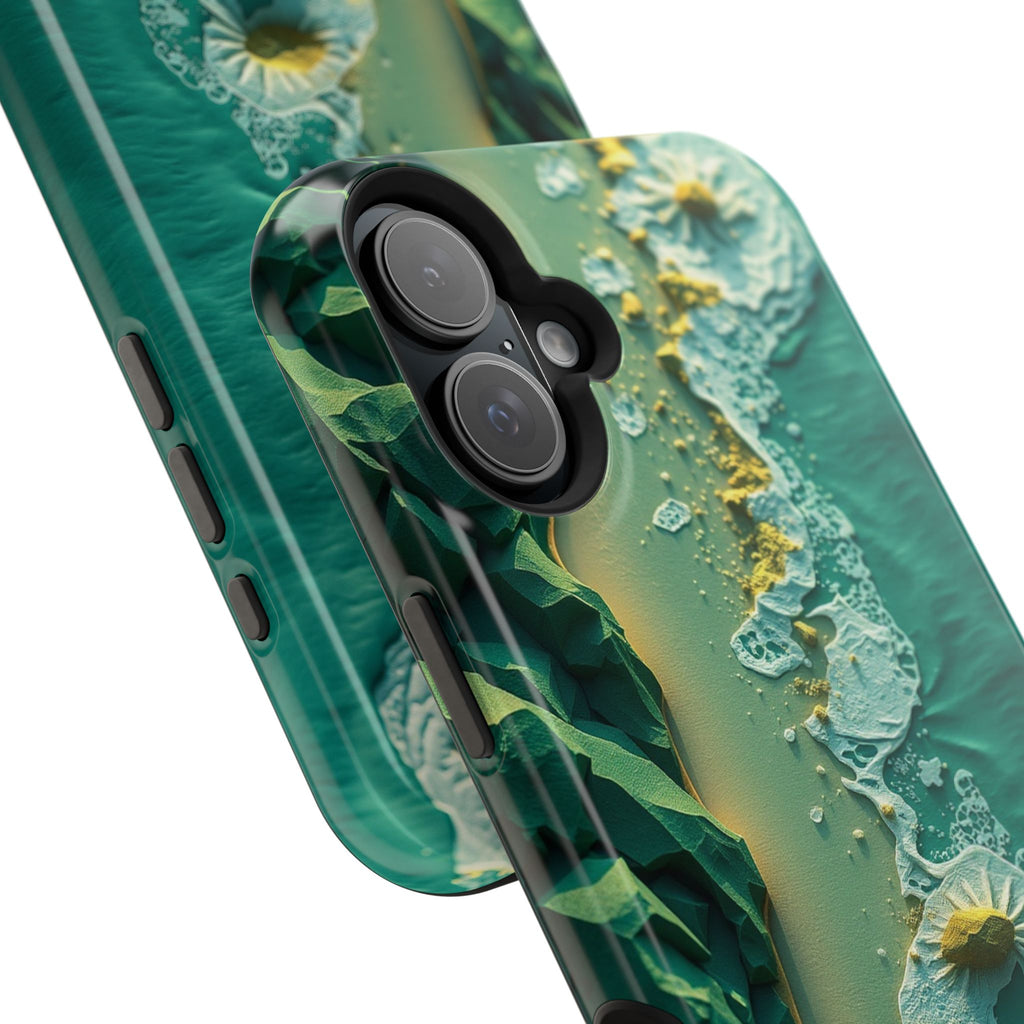 iPhone Emerald Green And Gold Shoreline Aerial Soft iPhone Finish · iPhone Case