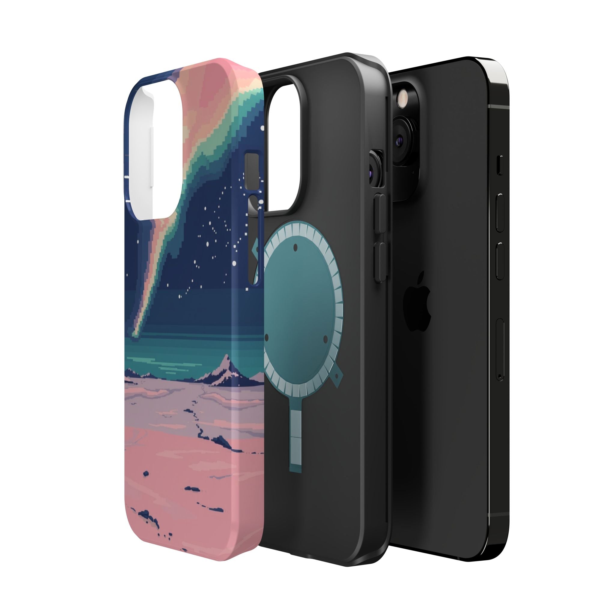 iPhone Mint And Blush Northern Lights Slim Everyday Designer Case · iPhone Case