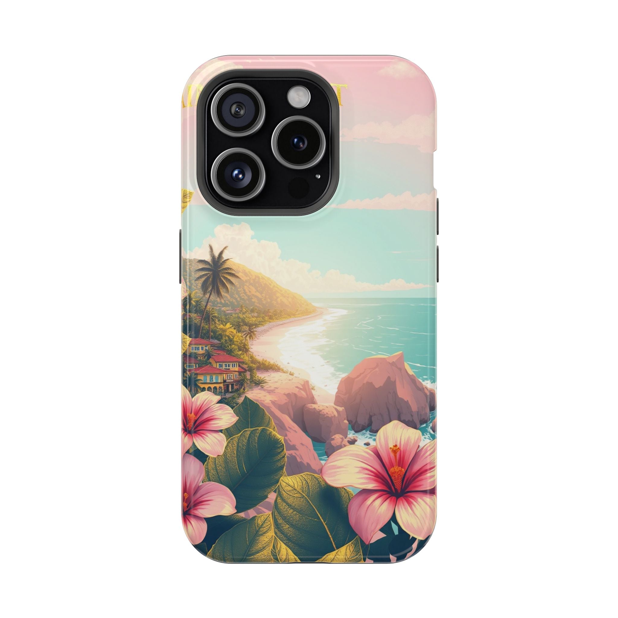 iPhone Mint And Blush Hibiscus Coast Slim Everyday iPhone 14 Designer · iPhone C