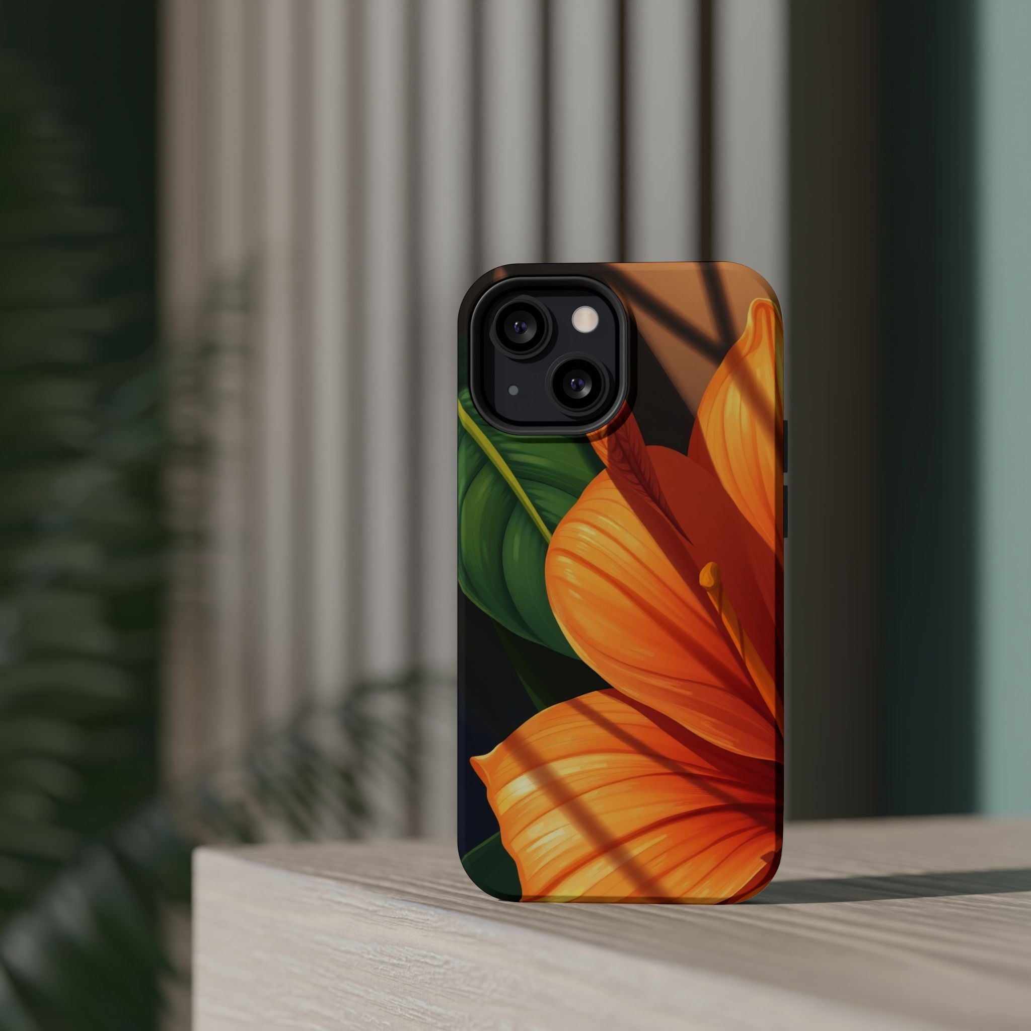 iPhone Sunset Amber And Peach Jungle Floral Slim iPhone Everyday · iPhone Case