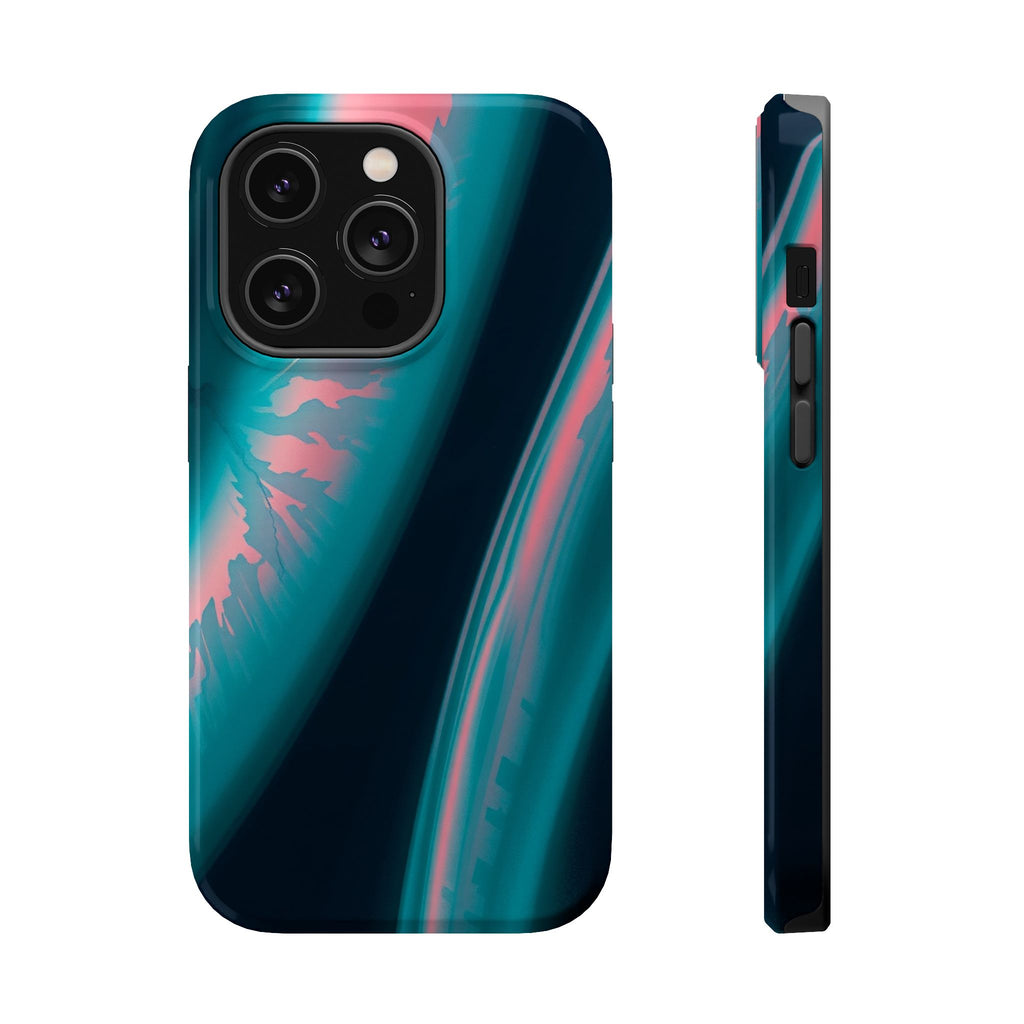 iPhone Teal And Coral Aurora Plasma Slim Everyday Designer Case · iPhone Case