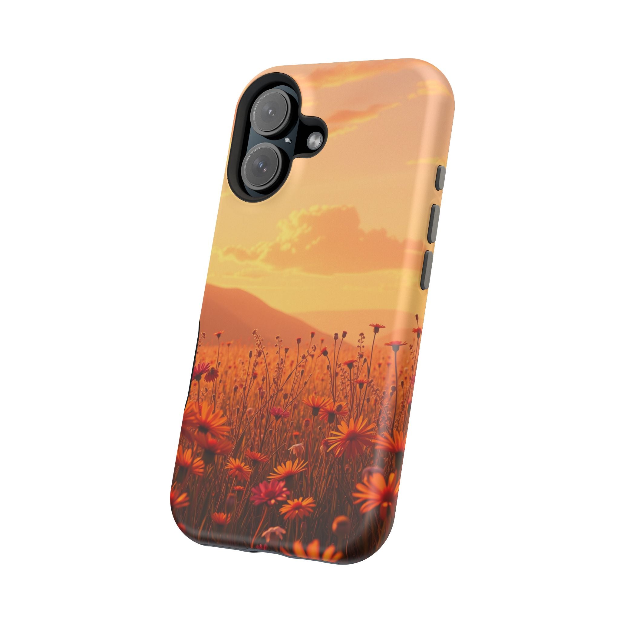 iPhone Sunset Amber And Peach Wildflower Field Soft iPhone Finish · iPhone Case