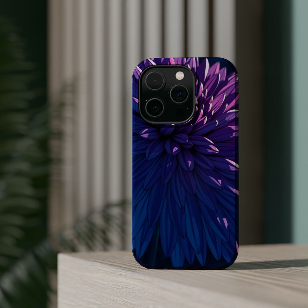 iPhone Indigo And Violet Chrysanthemum Classic Soft iPhone Finish · iPhone Case