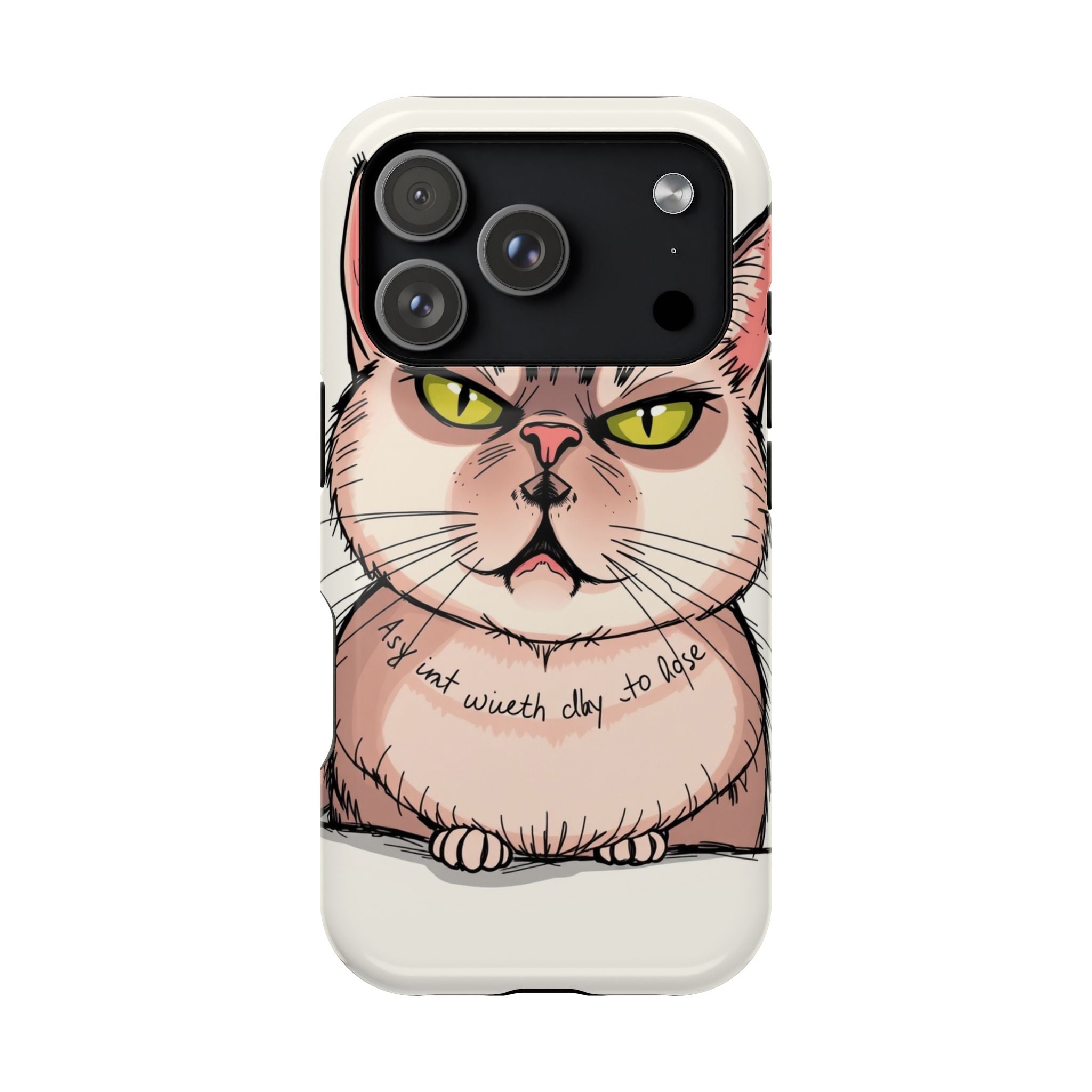iPhone Sarcastic Cat Verdict Hand-Drawn Sketch Soft Finish Everyday Case · iPhon