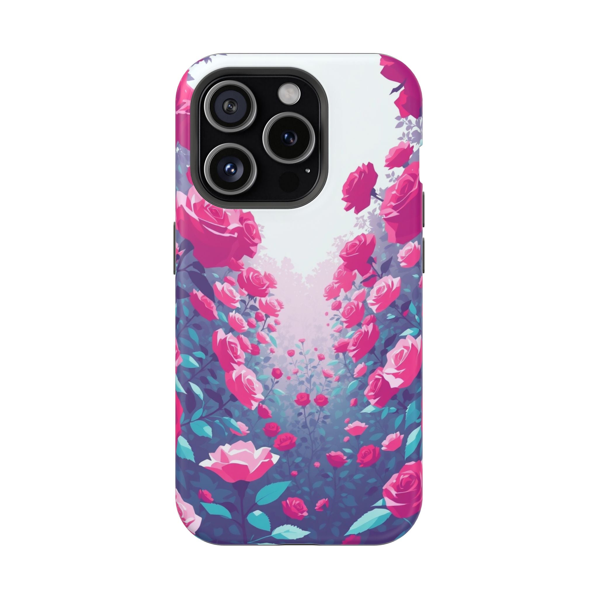 iPhone Cyan And Magenta Rose Garden Slim Everyday Designer Case · iPhone Case