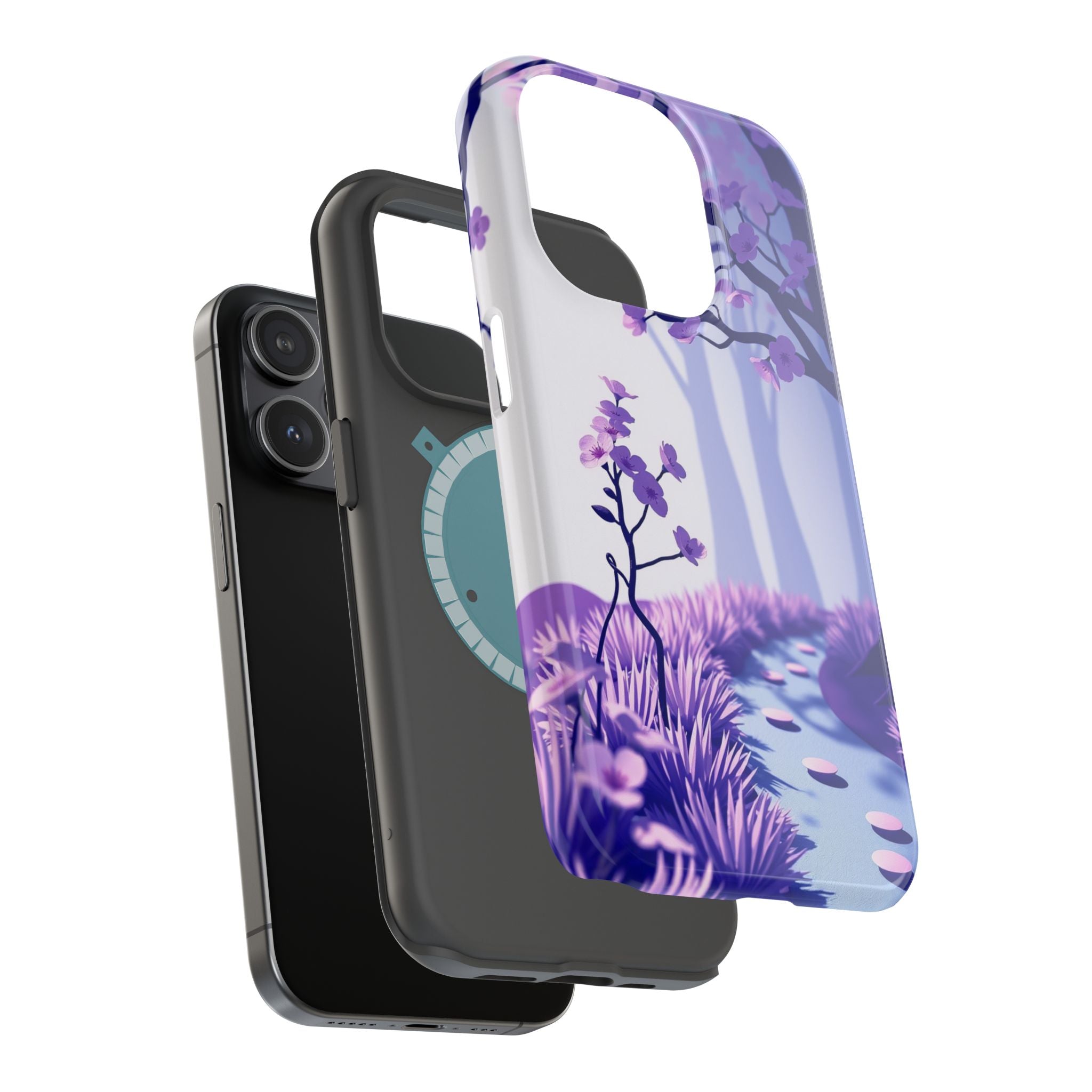 iPhone Blossom Trail Paper Cut Art Bold Modern Everyday Snap Case · iPhone Case
