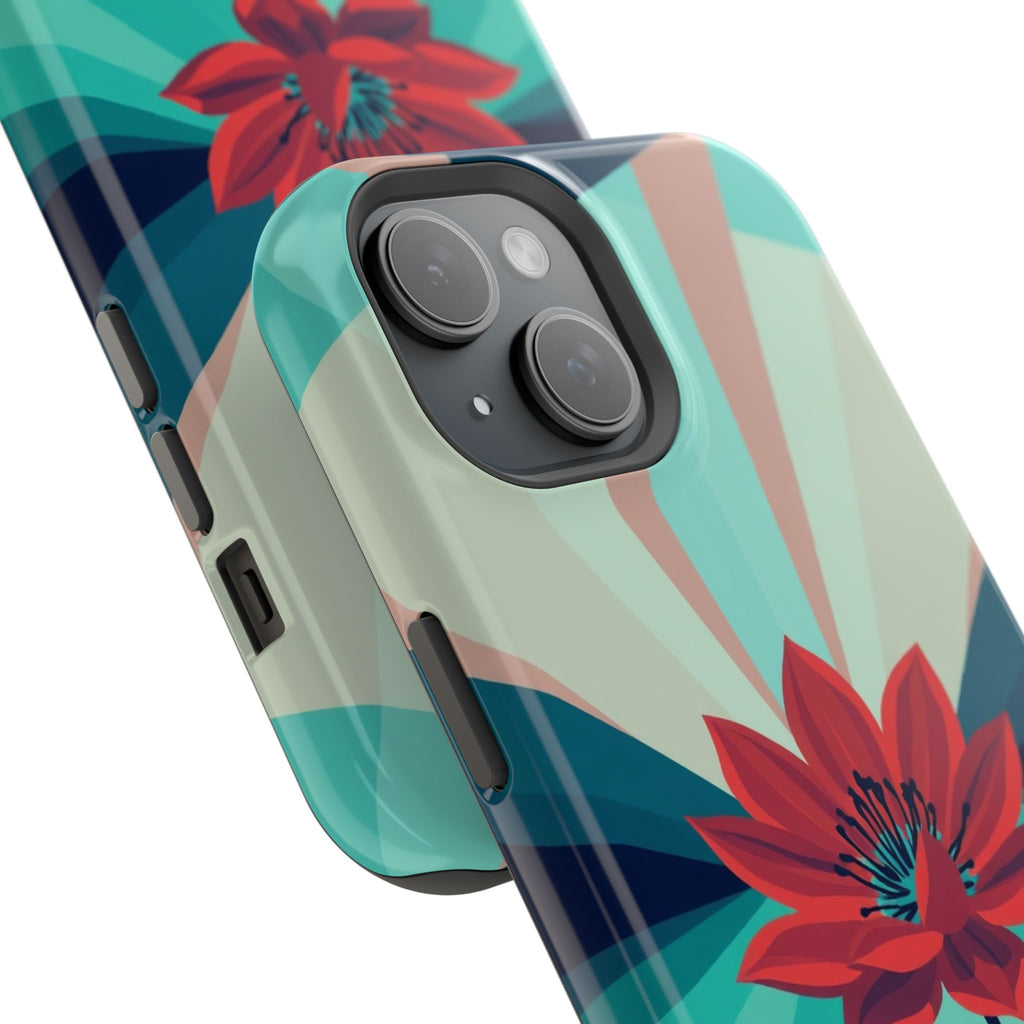 iPhone Teal And Coral Night Bloomer Slim Everyday Designer Case · iPhone Case