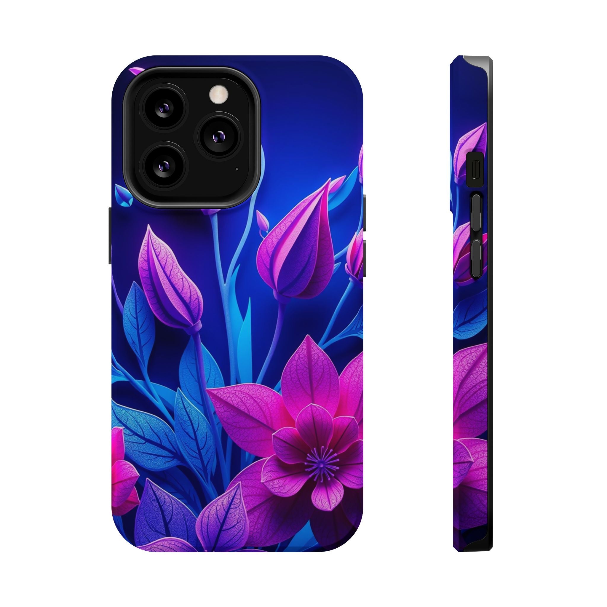 iPhone Neon Floral Paper Cut Art Bold Modern Everyday Snap Case · iPhone Case