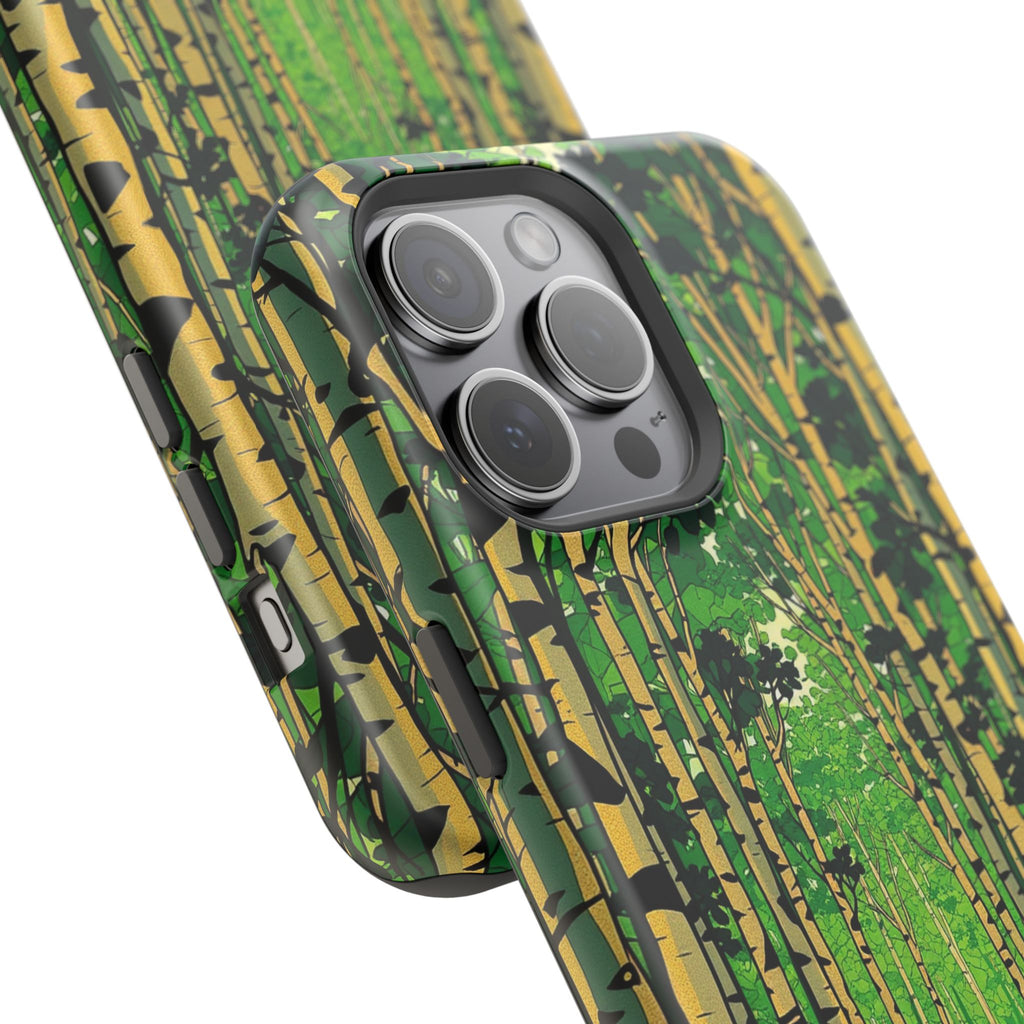 iPhone Emerald Green And Gold Birch Grove Slim iPhone Everyday Designer · iPhone
