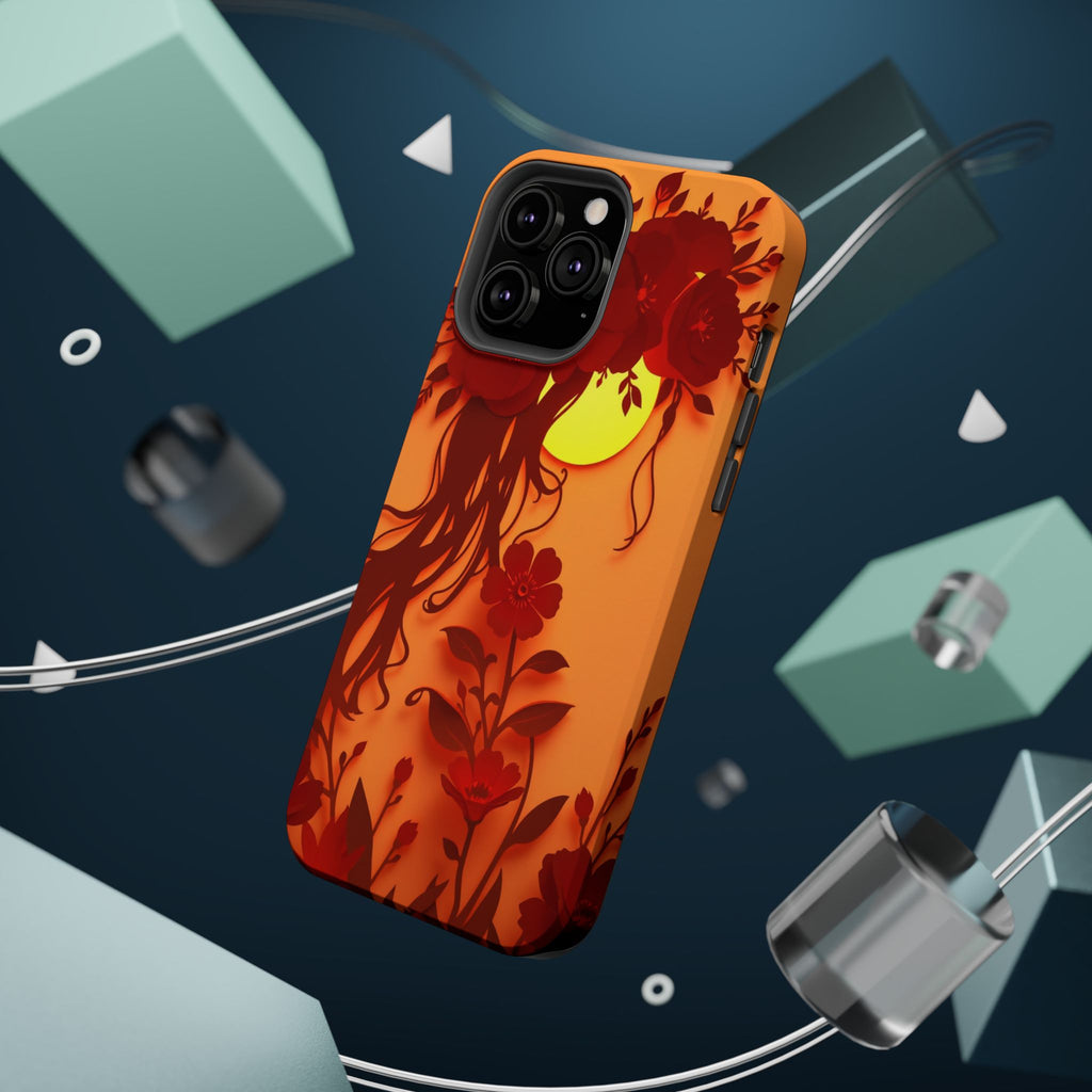 iPhone Sunset Amber And Peach Floral Crown Slim iPhone Everyday · iPhone Case