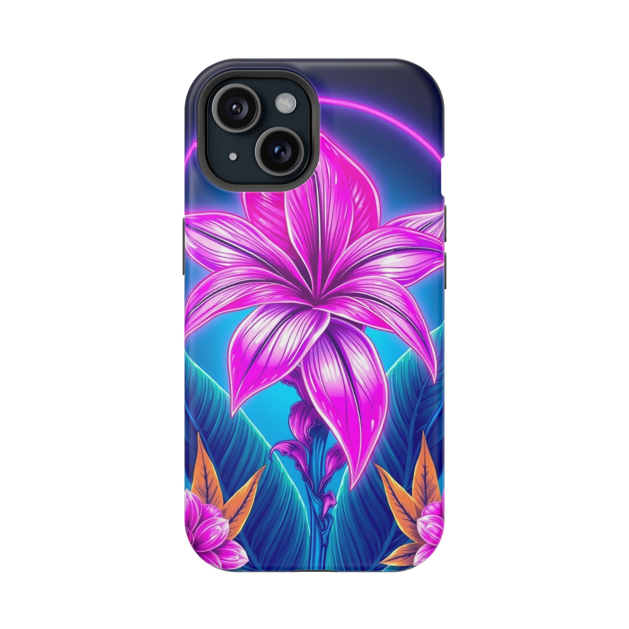 iPhone Tropical Bloom Neon Cyberpunk Slim Everyday Designer Case · iPhone Case