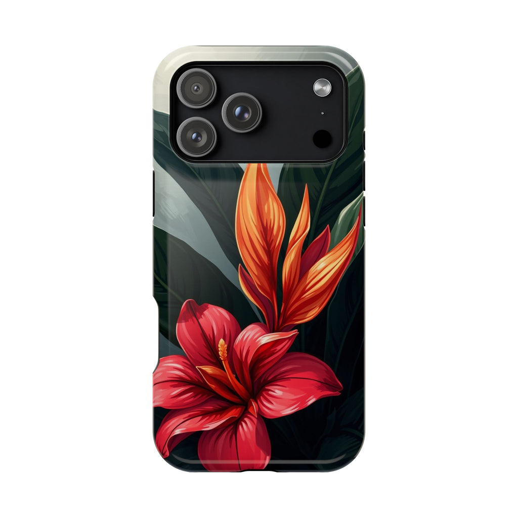 iPhone Black And Crimson Tropical Bloom Slim Everyday iPhone Designer · iPhone C