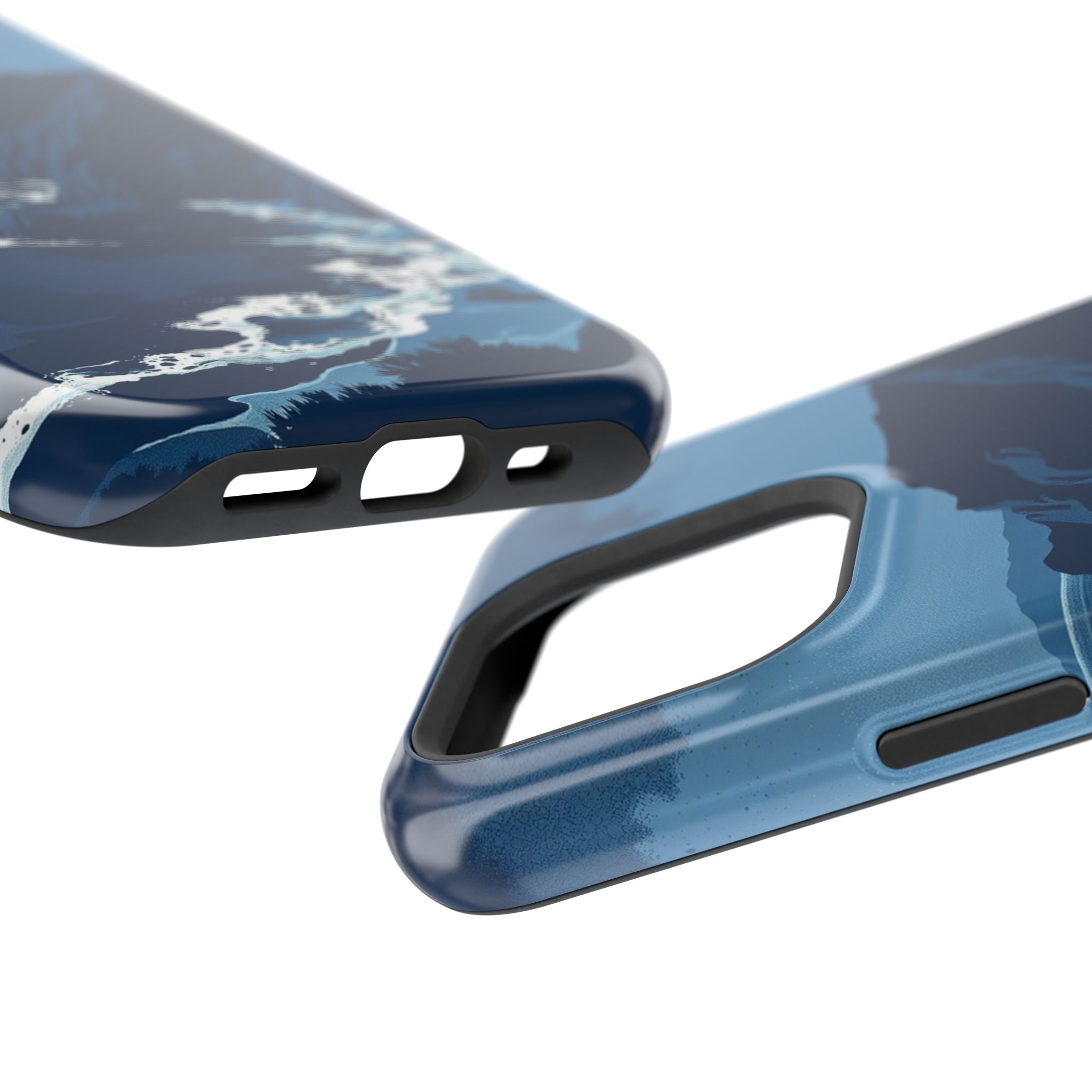 iPhone Midnight Blue And Silver Hibiscus Coast Carry Case Slim Snap Case · iPhon