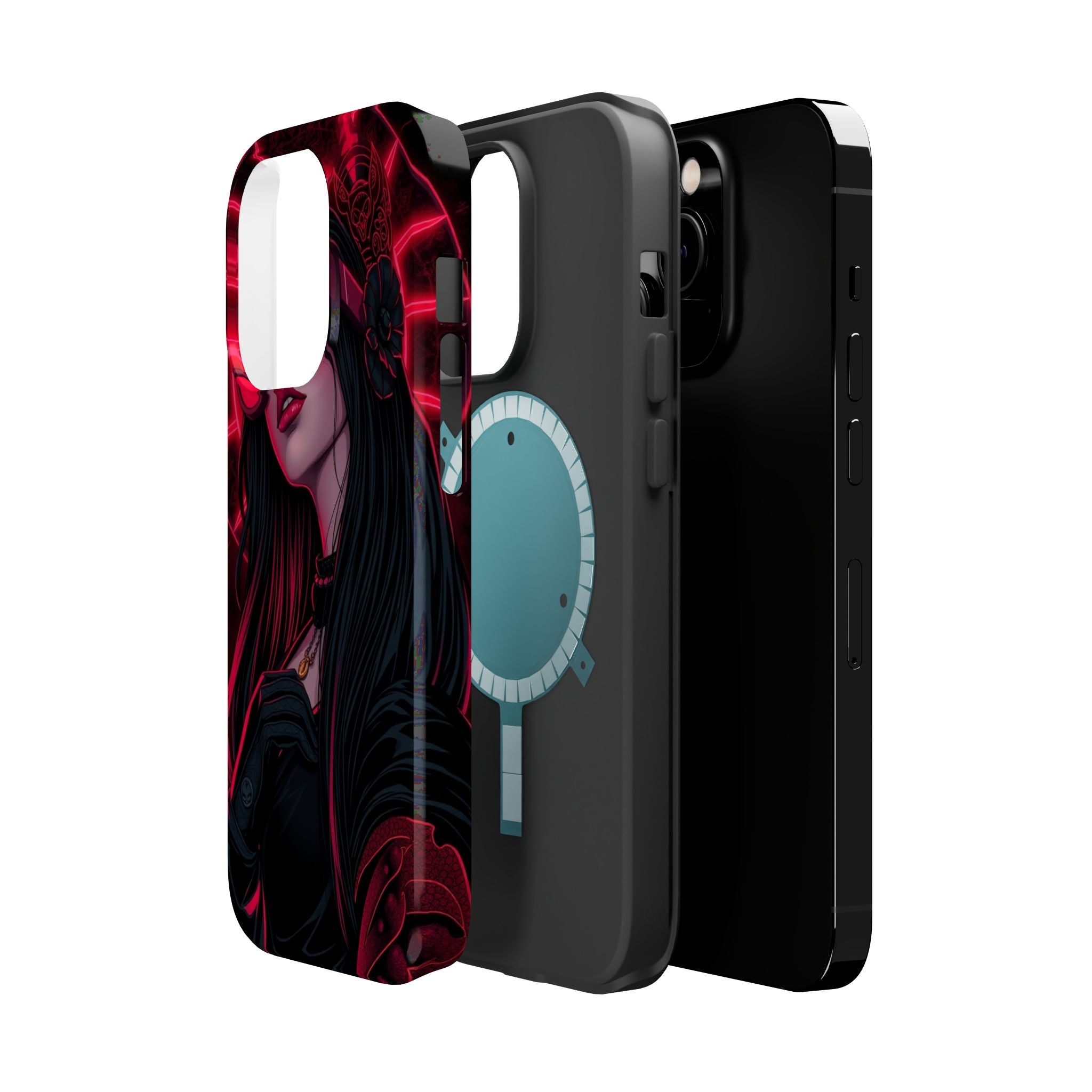 iPhone Black And Crimson Art Nouveau Female Slim Everyday Designer Case · iPhone