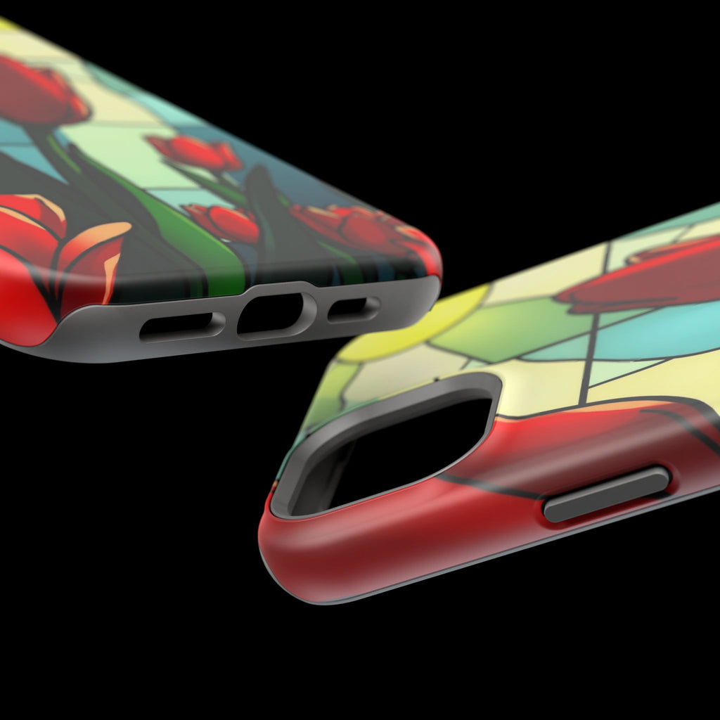 iPhone Tulip Row Stained Glass Slim Everyday Designer Case · iPhone Case