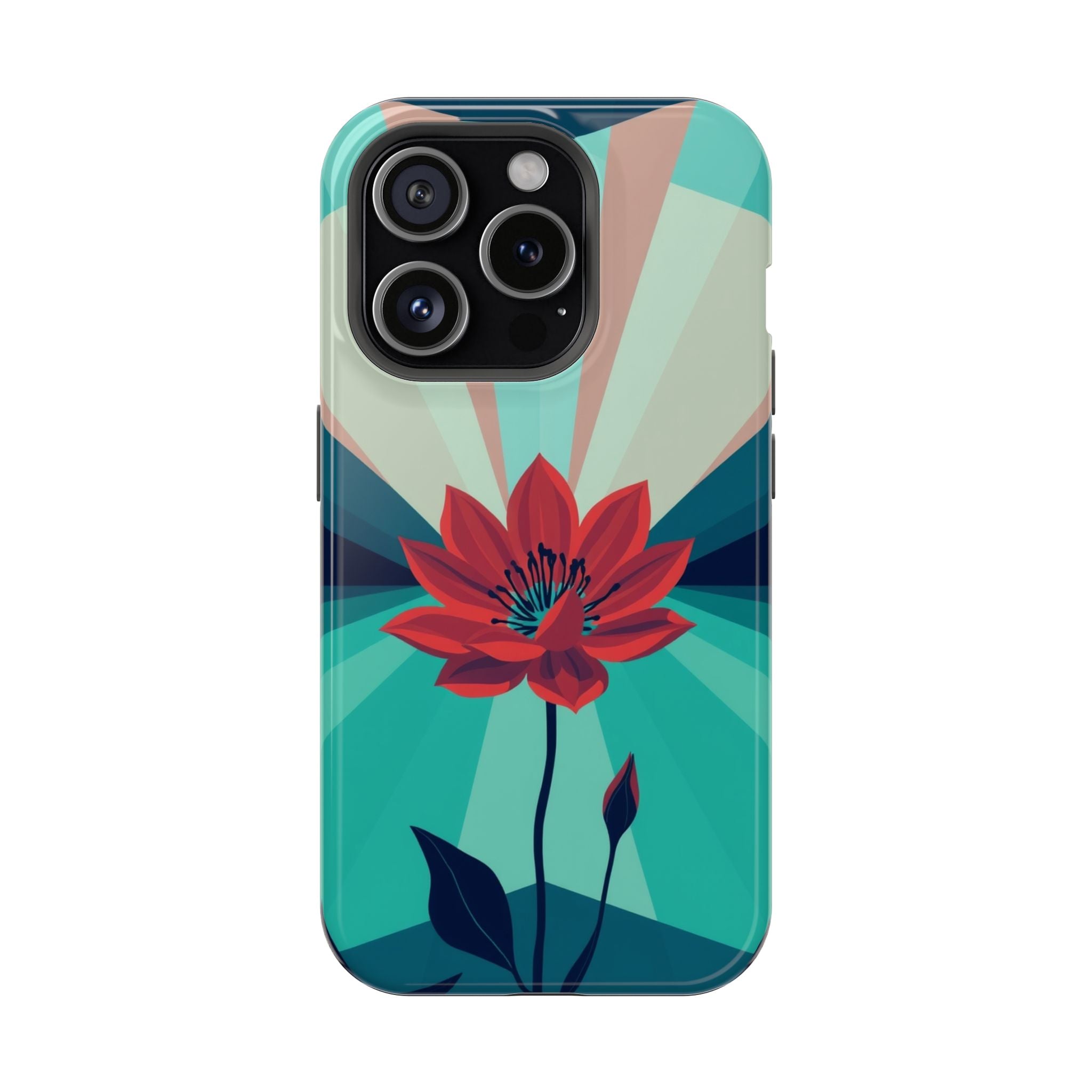 iPhone Teal And Coral Night Bloomer Slim Everyday Designer Case · iPhone Case
