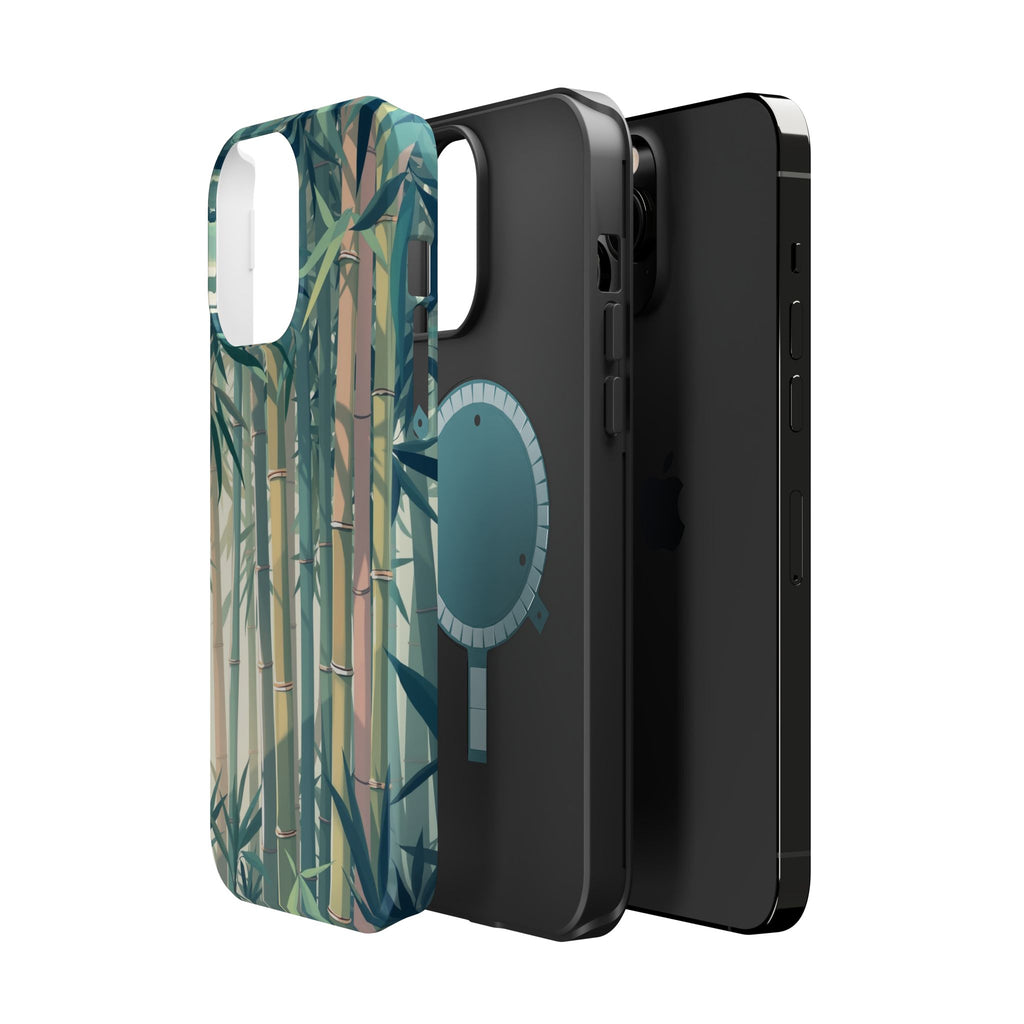 iPhone Mint And Blush Bamboo Grove Bold Modern Everyday Snap Case · iPhone Case