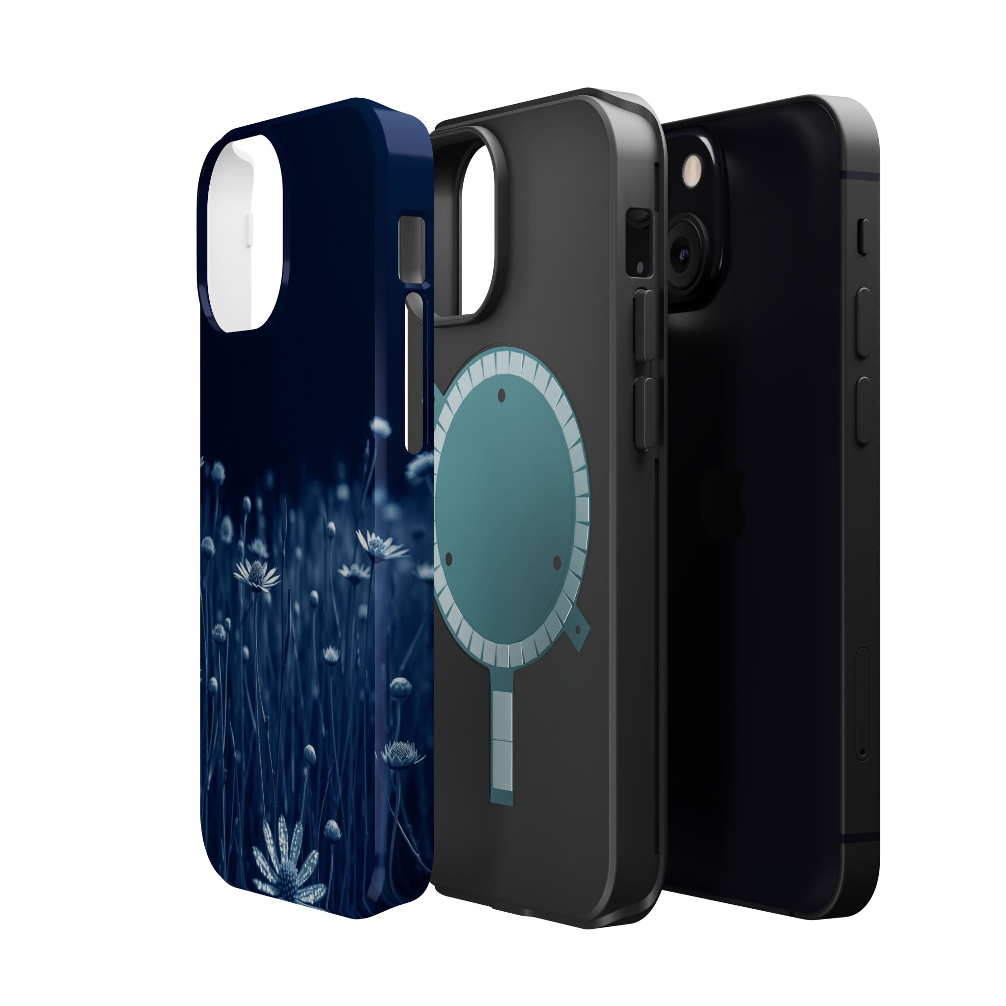 iPhone Midnight Blue And Silver Wildflower Field Clean iPhone Minimal · iPhone C