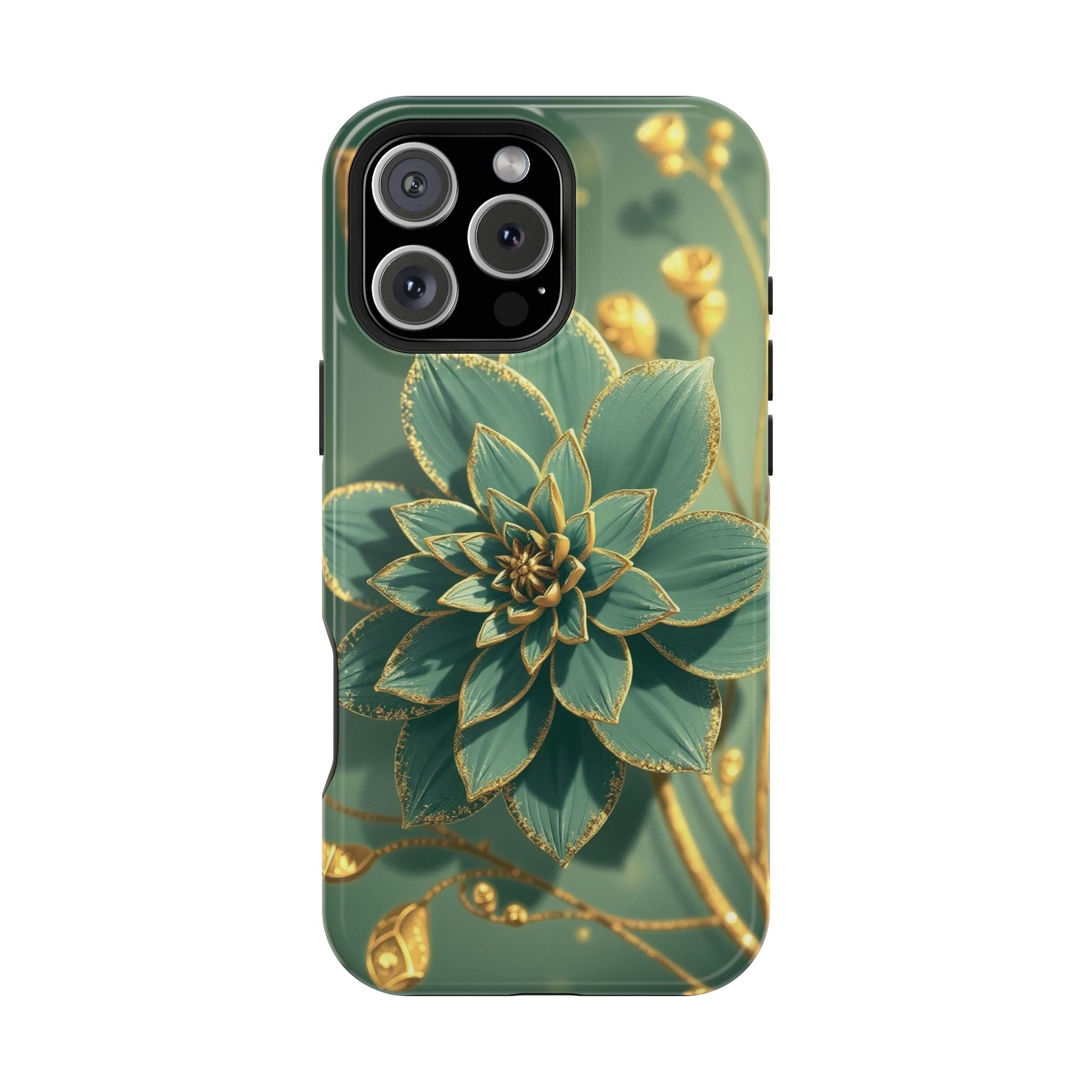 iPhone Floral Gold Foil Pixel Art -Bit Slim Everyday Designer Case · iPhone Case