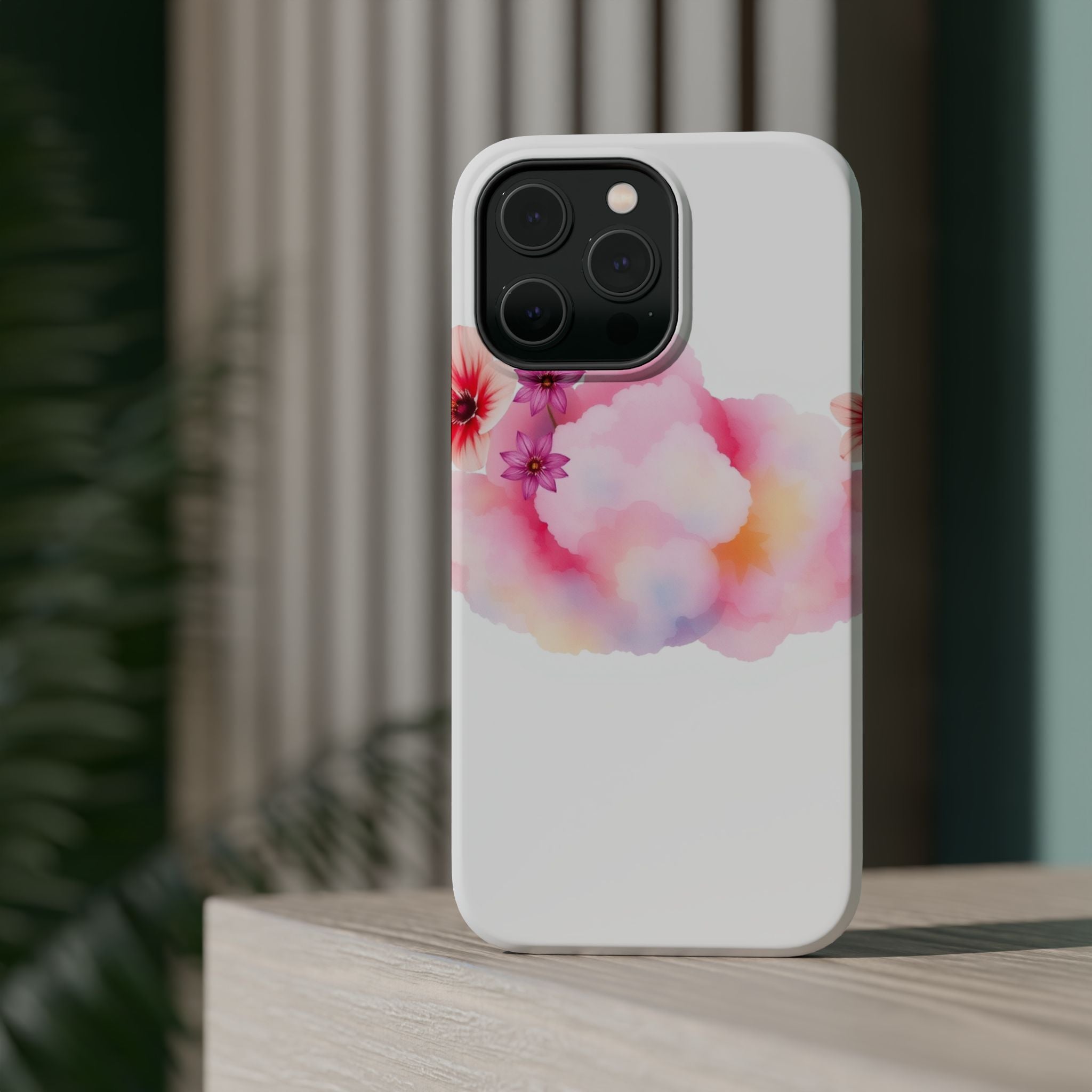 iPhone Pastel Floral Cloud Vibrant Watercolor Carry Case Slim Snap Case · iPhone