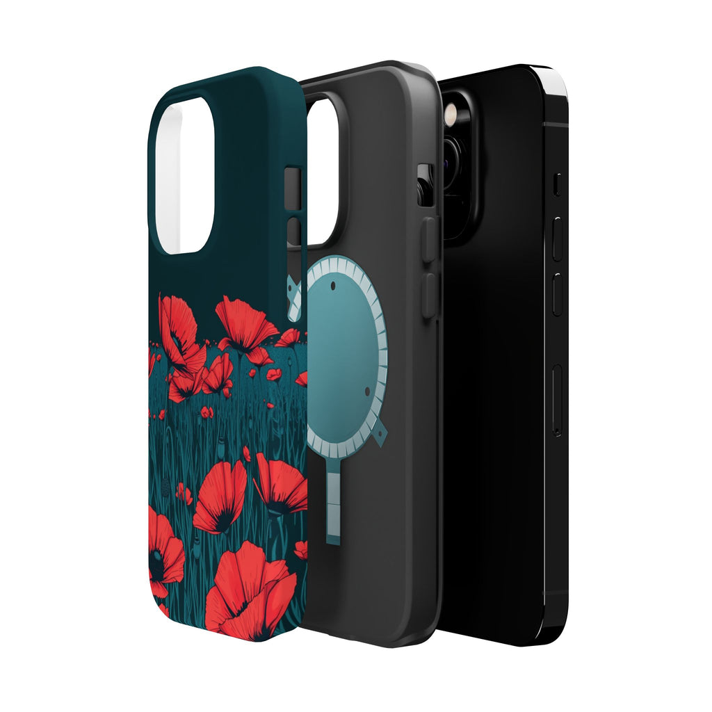 iPhone Poppy Field Dark Gothic Ink Clean Minimal Snap Cas Slim Snap Case · iPhon