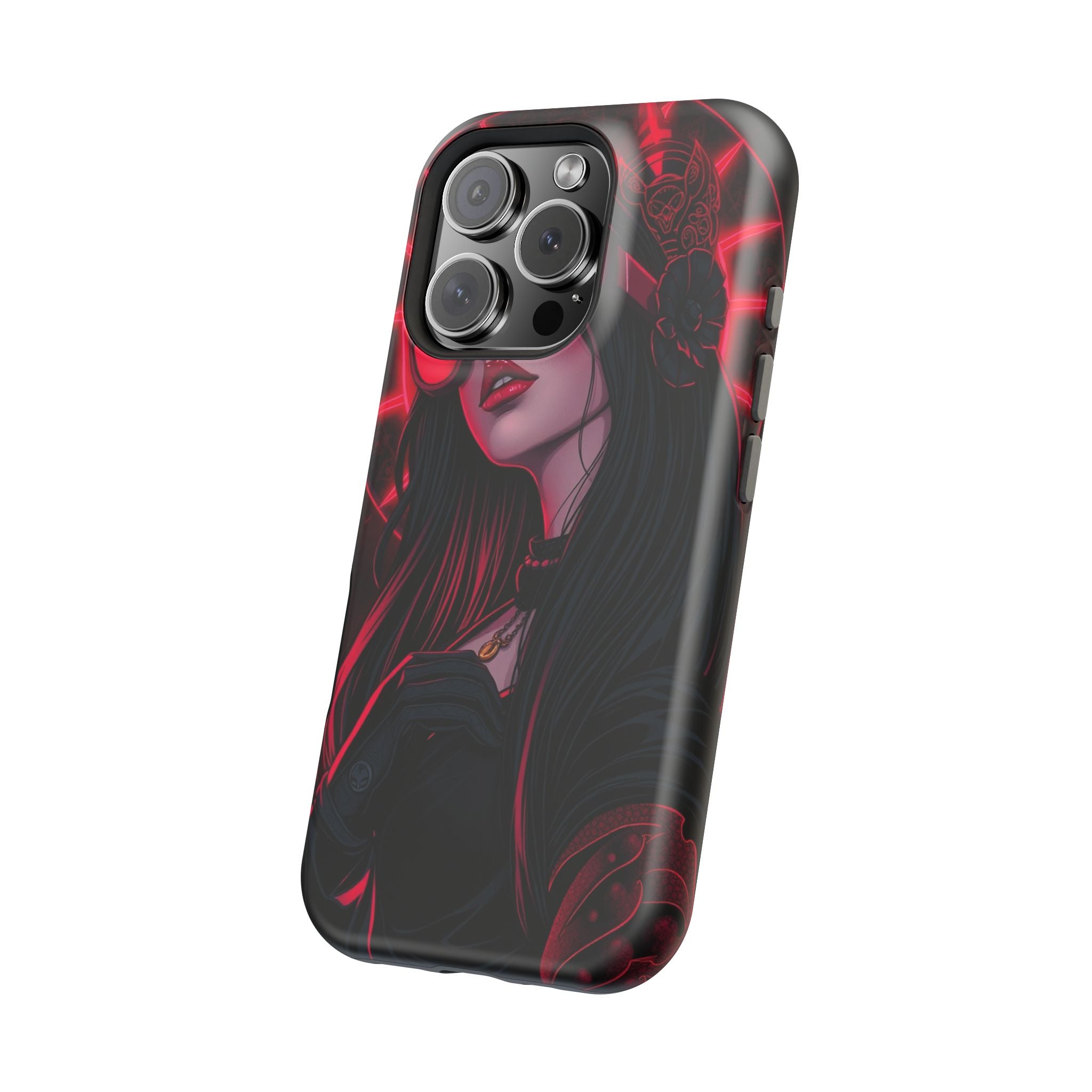 iPhone Black And Crimson Art Nouveau Female Slim Everyday Designer Case · iPhone