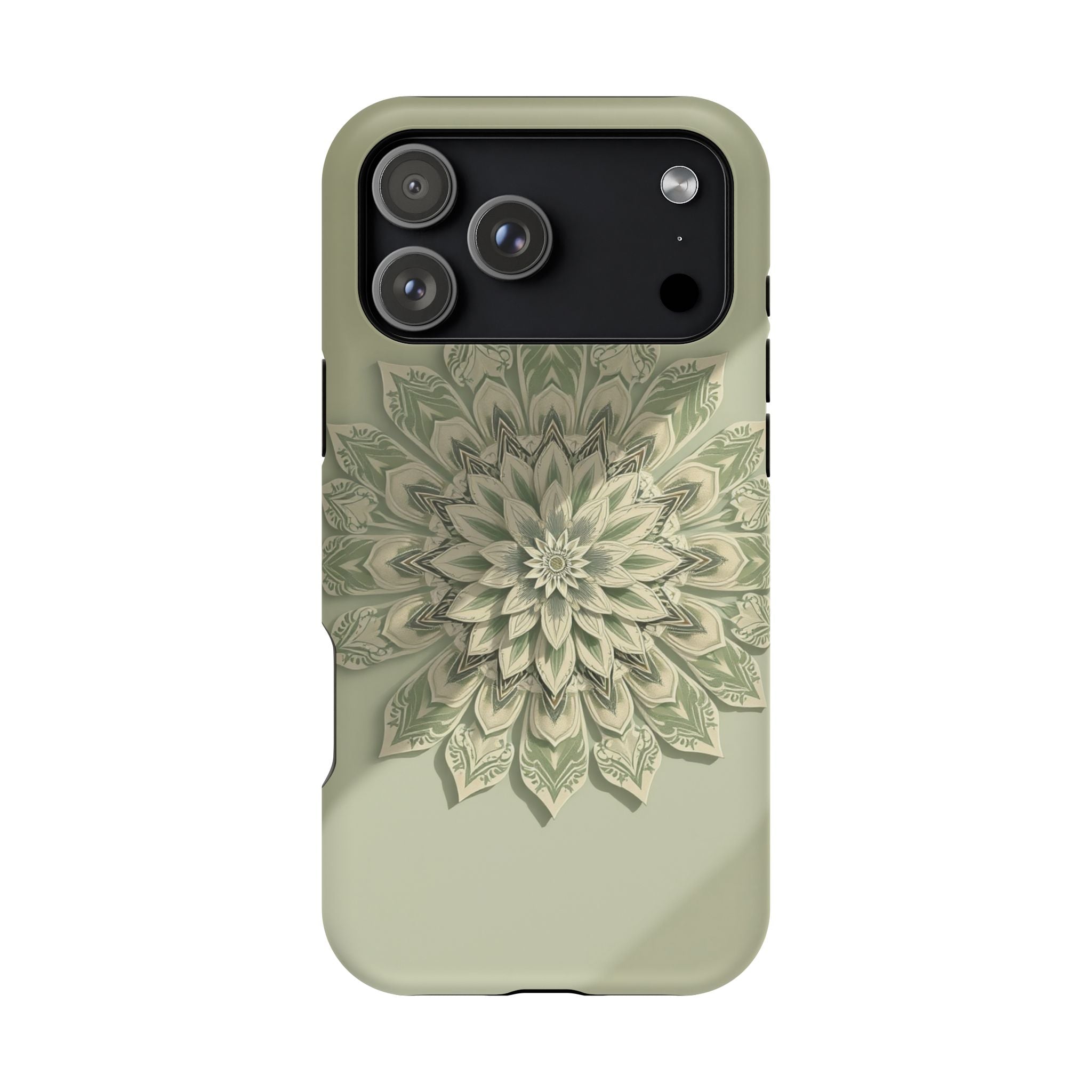 iPhone Sage And Ivory Floral Mandala Slim Everyday Designer Case · iPhone Case