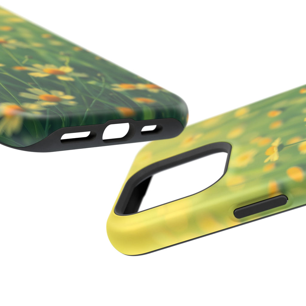iPhone Emerald Green And Gold Wildflower Field Soft Finish Everyday · iPhone Cas