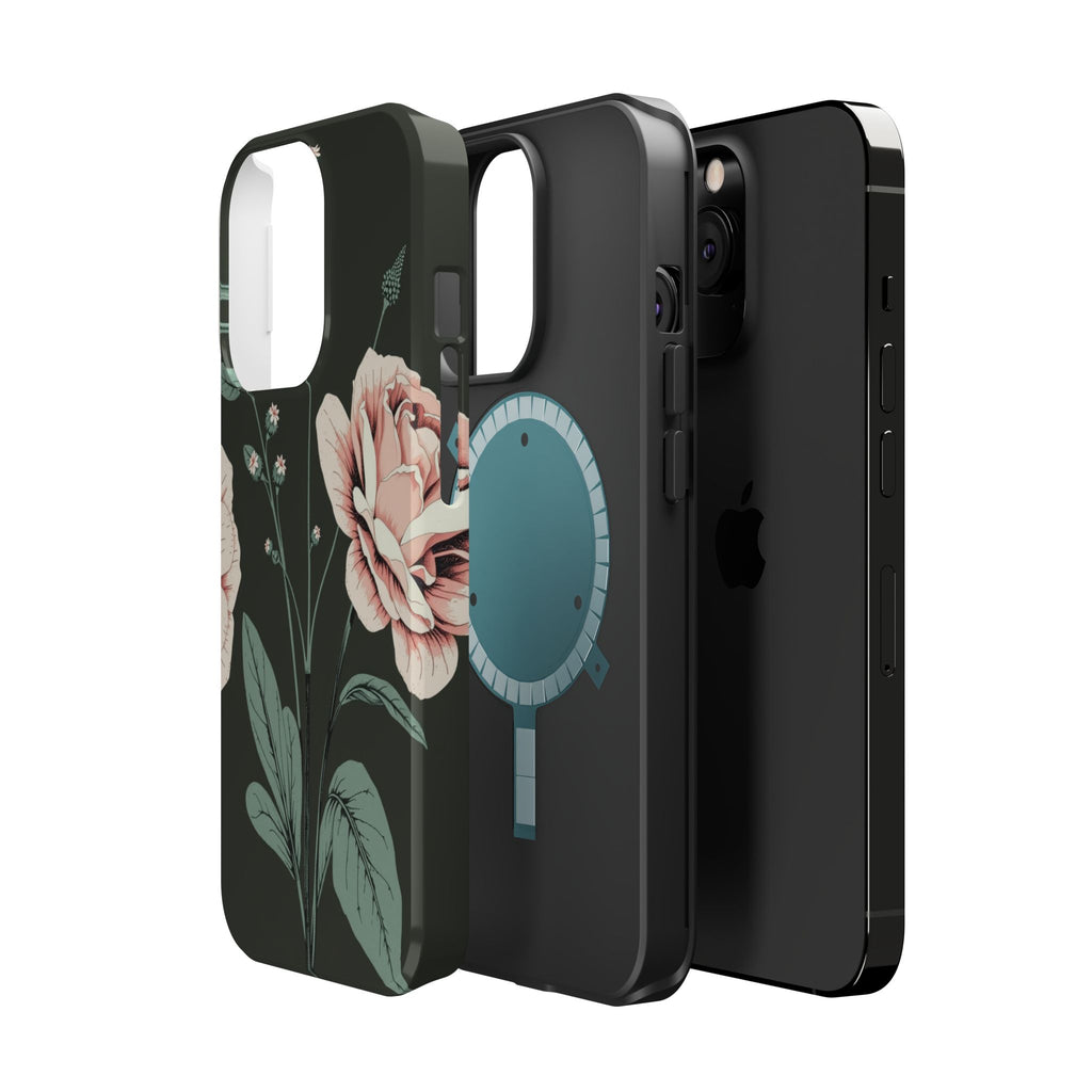 iPhone Mint And Blush Vintage Botanical Print Slim Everyday Designer Case · iPho